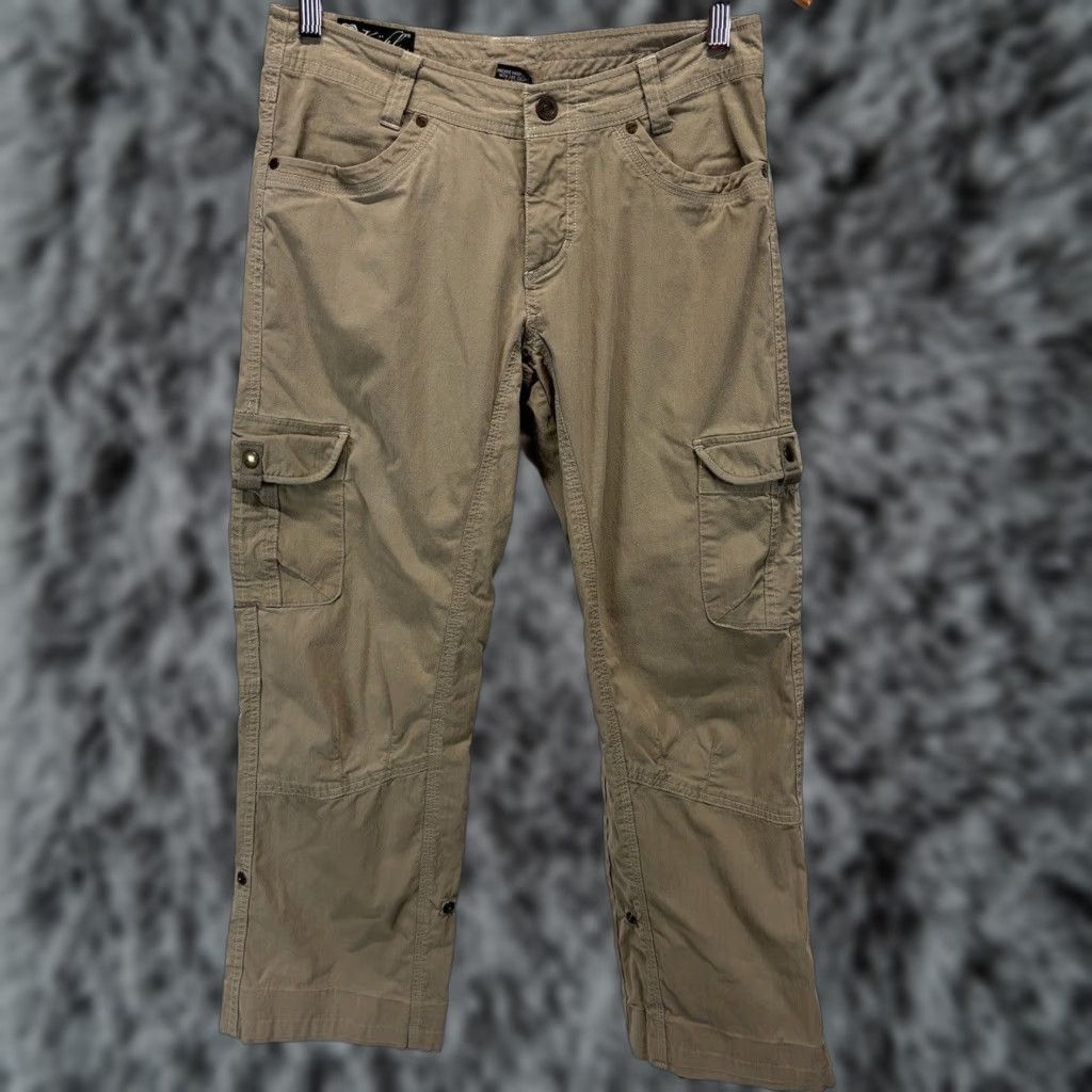 Vintage Kuhl Splash Roll Up Hiking Outdoors Women's Cargo Pants Size 6 Brown Snap Ethics? Size 28" / US 6 / IT 42 - 1 Thumbnail