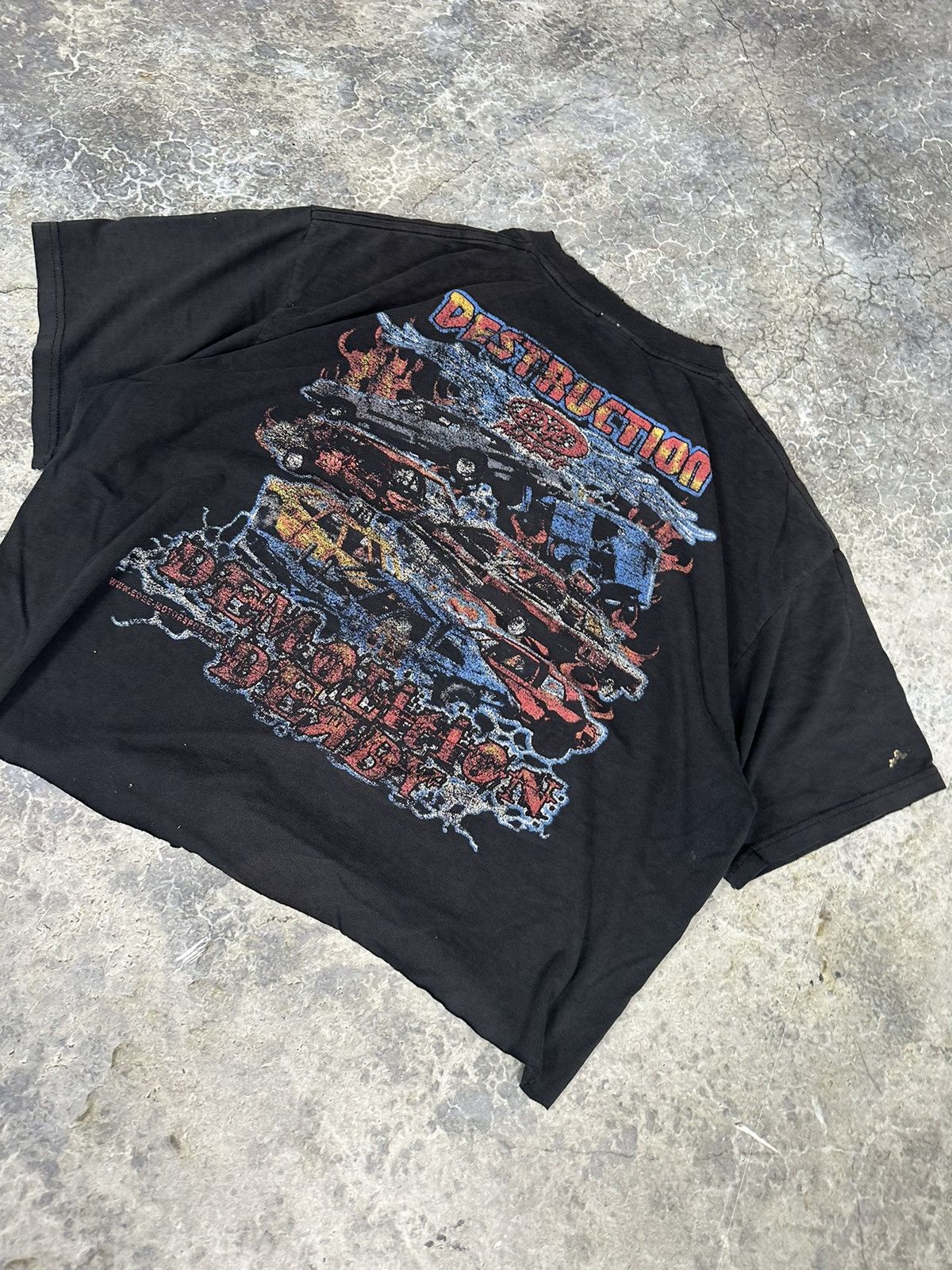 Designer × Vintage Vintage Thrashed Destruction Tee Size US XL / EU 56 / 4 - 4 Thumbnail