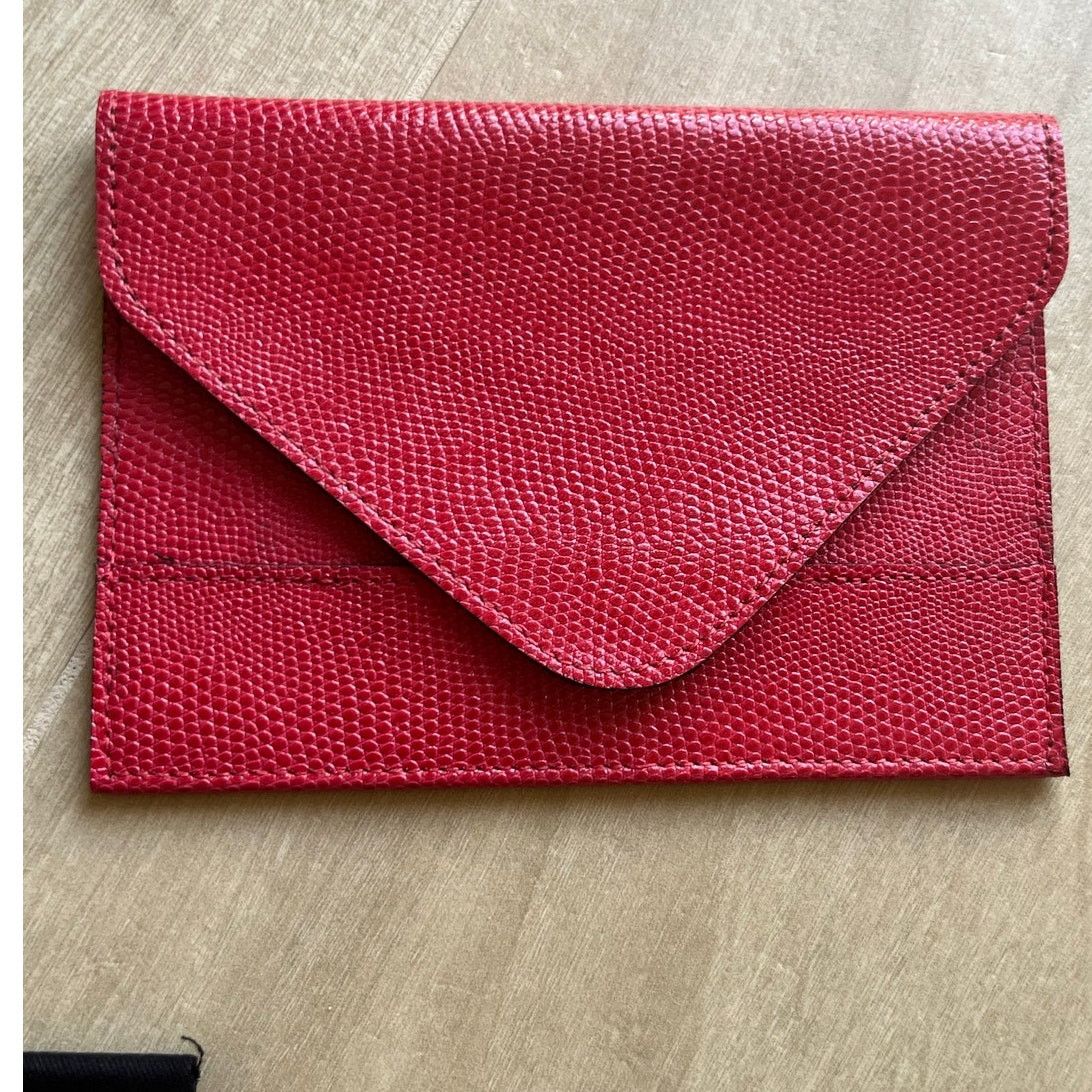 Other RAIKA Red Leather 4"x6" Photo Envelope Holder Picture Case Size ONE SIZE - 2 Thumbnail