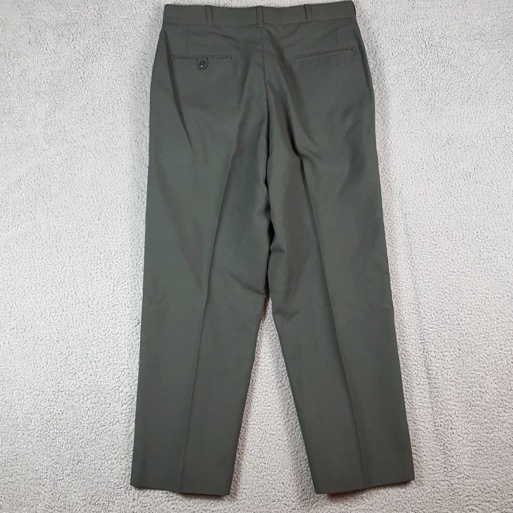 Vintage VINTAGE 80s Army Wool Dress Trousers Men’s Size 34x29 Green Cotton Wool Military Straight Leg Pants Size US 34 / EU 50 - 7 Thumbnail