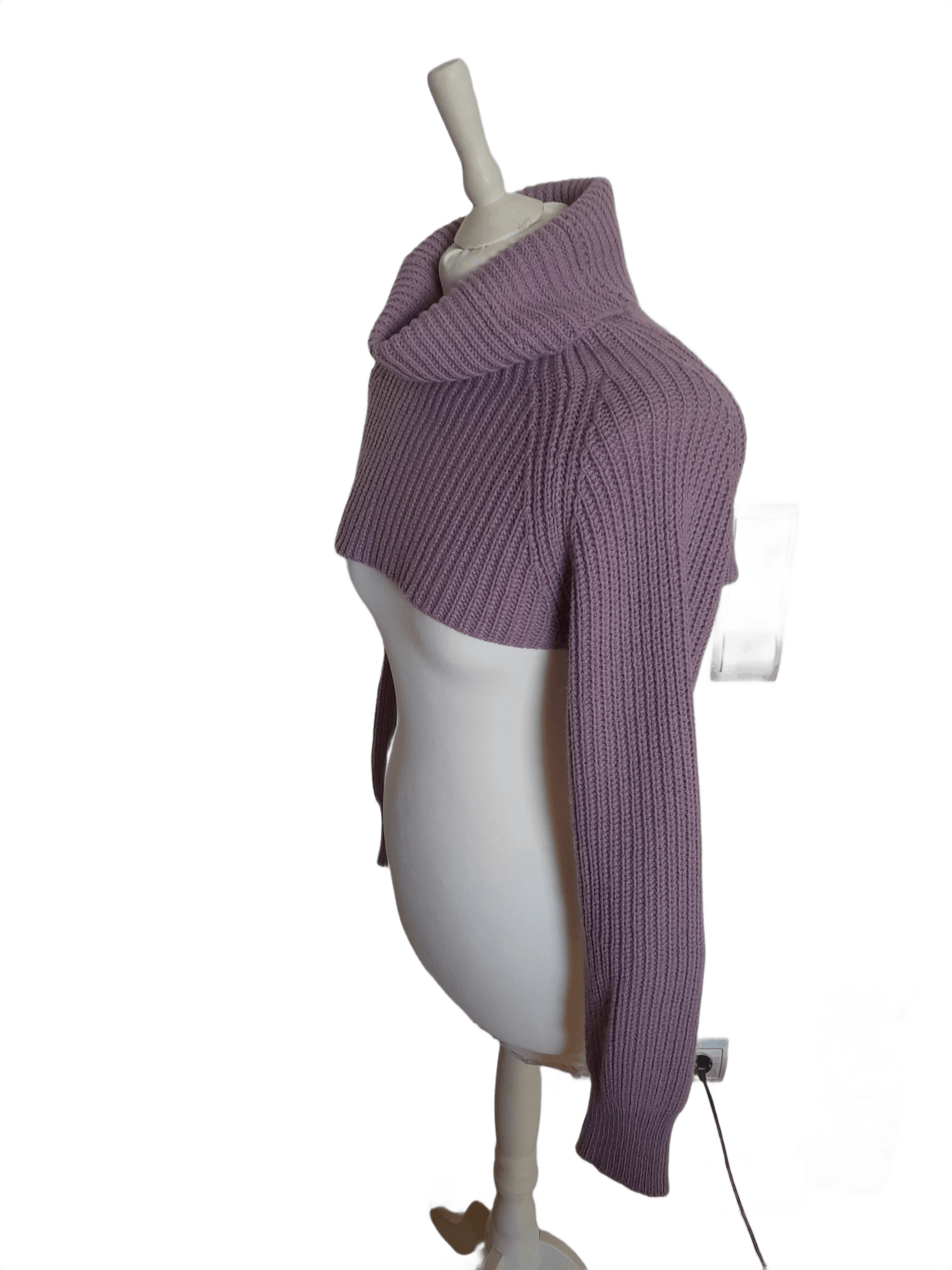 Valentino Valentino Cropped Lilac Knit Top Size L / US 10 / IT 46 - 6 Thumbnail