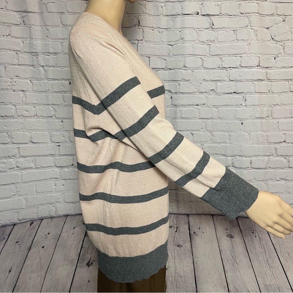 Loft Loft Beige Grey Stripes Soft Sweater Size XL Size XL / US 12-14 / IT 48-50 - 3 Thumbnail