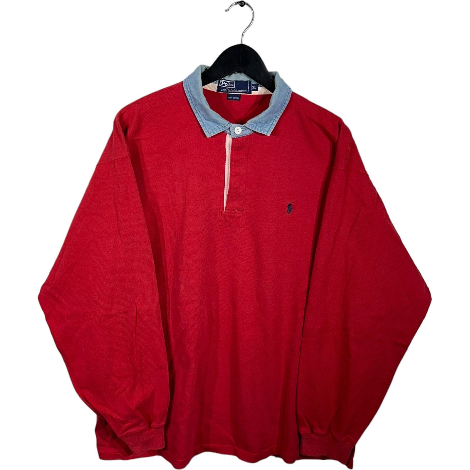 Polo Ralph Lauren Vintage Polo Ralph Lauren Mini Logo 1/4 Button Rugby Size US XL / EU 56 / 4 - 1 Thumbnail