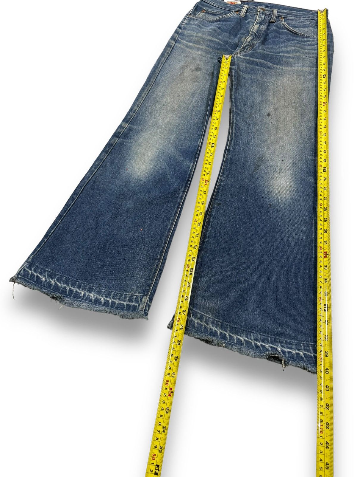 Big John Vintage 90s Japanese Brand Mud Wash Flare Bell Bottom Jeans Size US 30 / EU 46 - 16 Thumbnail