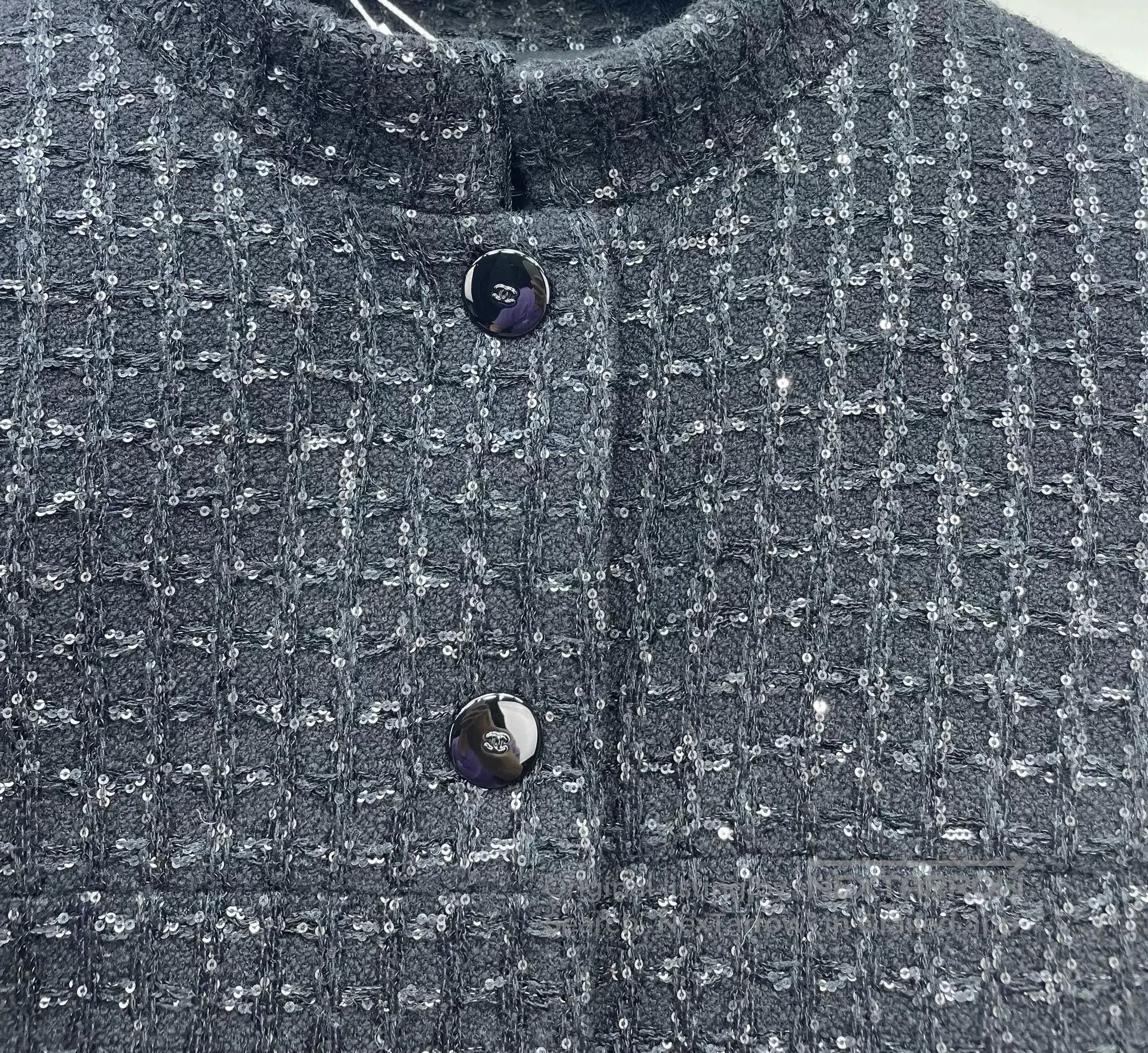 Chanel Chanel 25C Shimmer Stand Collar Tweed Jacket. Size XXS / US 00 / IT 34 - 3 Thumbnail