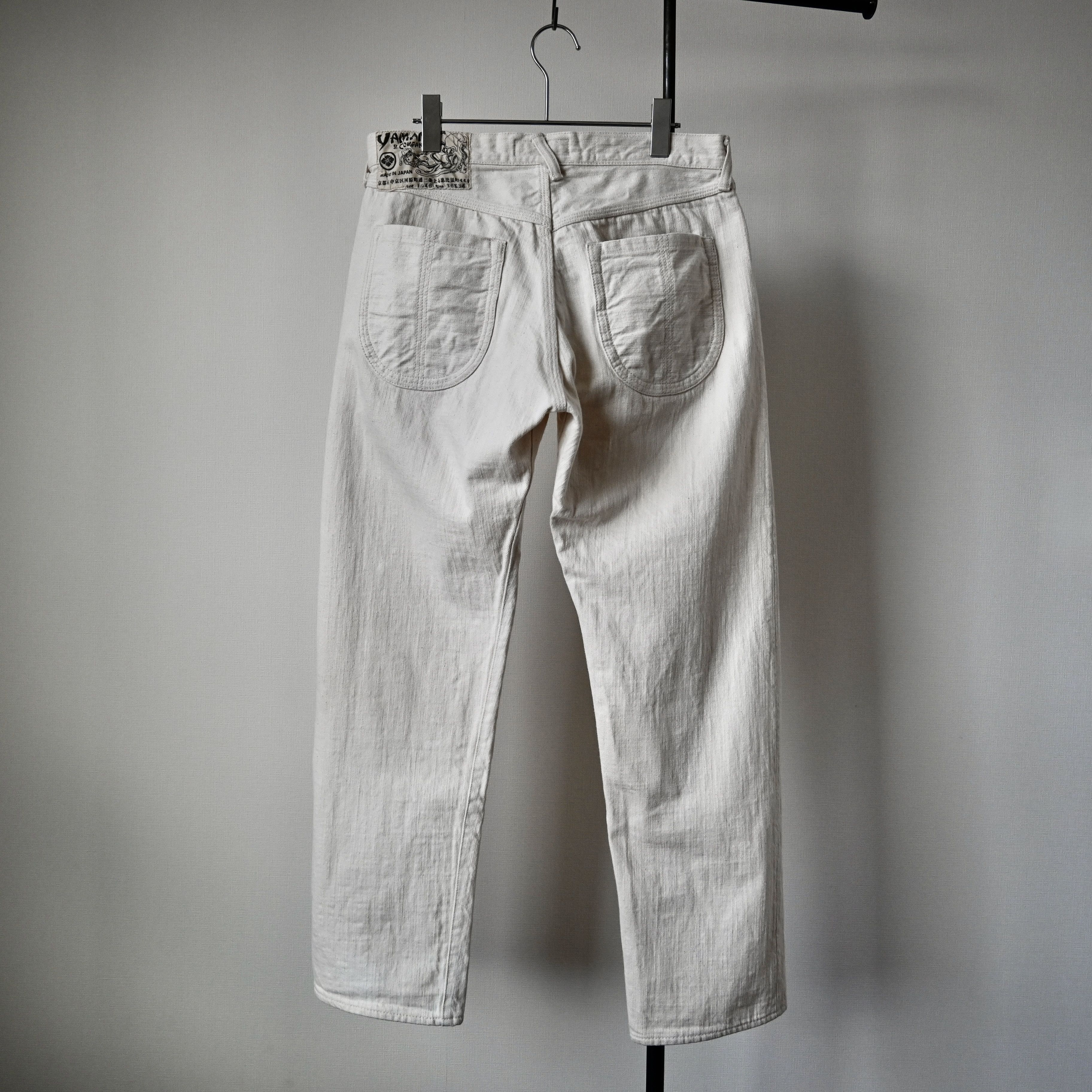 Evisu Hidehiko Yamane by Evisu white slub denim jeans Size US 33 - 2 Thumbnail