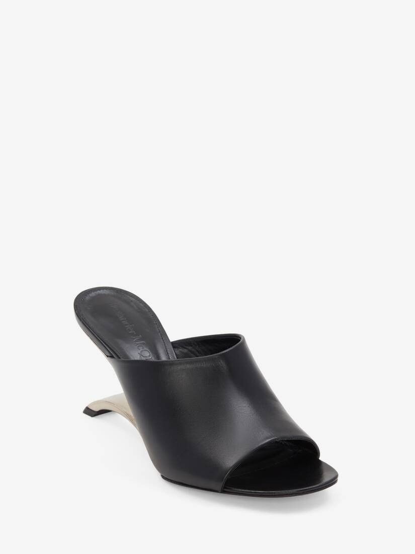 Alexander McQueen o1w1db10925 Arc Mule in Black/Silver Size US 7 / IT 37 - 2 Thumbnail