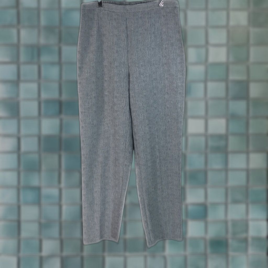 Vintage Vintage Womens Dress Pants Gray 14 Elastic Waist Flat Front Regular Fit 100% Polyester Casual Size 24" / US 00 / IT 34 - 1 Thumbnail