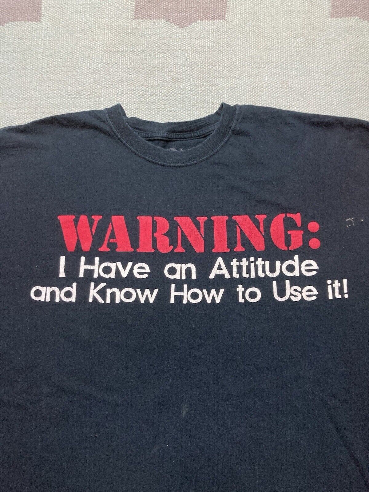 Hot Topic × Vintage Y2K t shirt warning I have an attitude know how to use it XL Size US XL / EU 56 / 4 - 2 Thumbnail