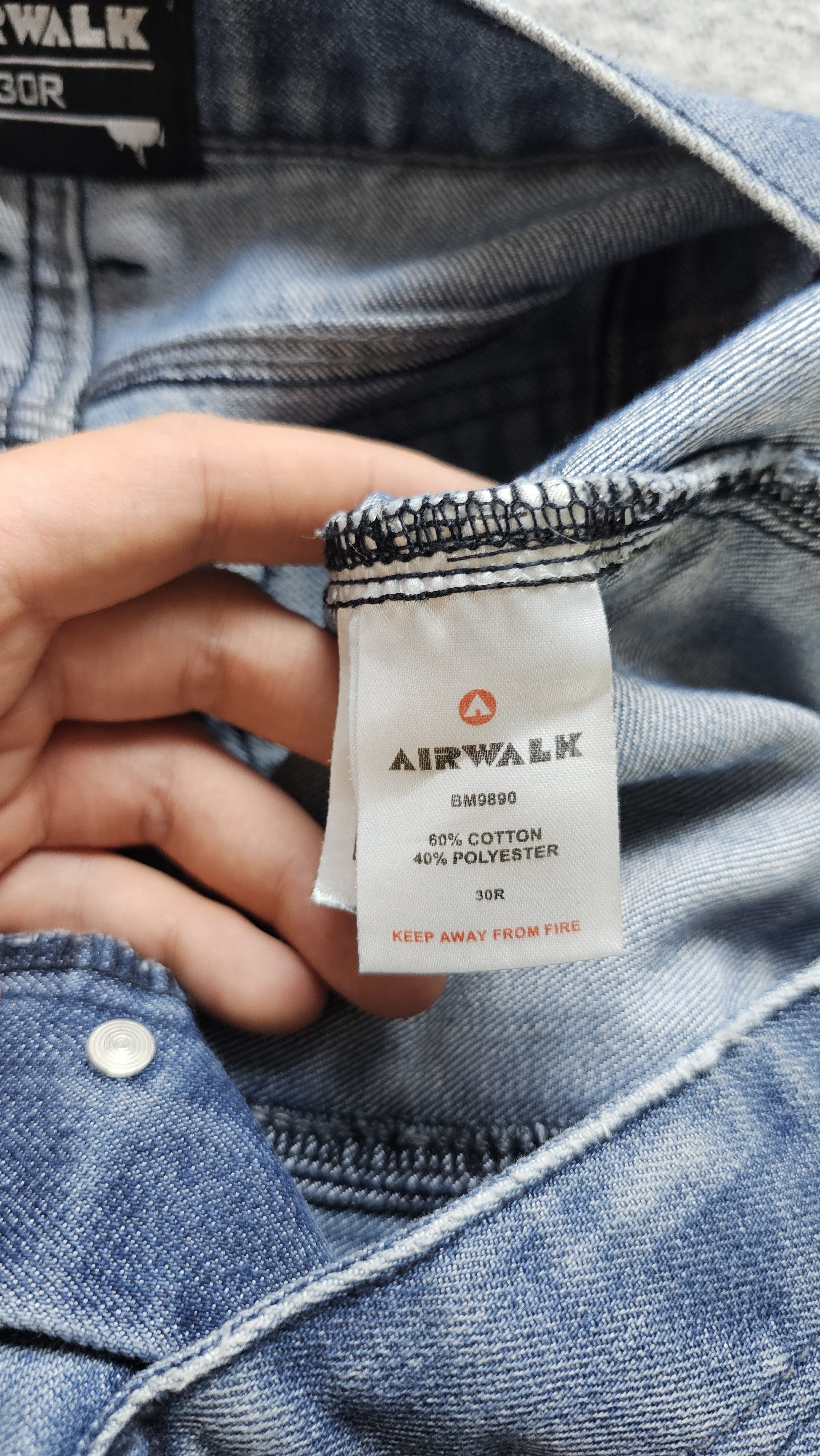 Airwalk AIRWALK Cargo Jeans Mens 30R Denim Relaxed Skater Blue Size US 30 / EU 46 - 8 Thumbnail