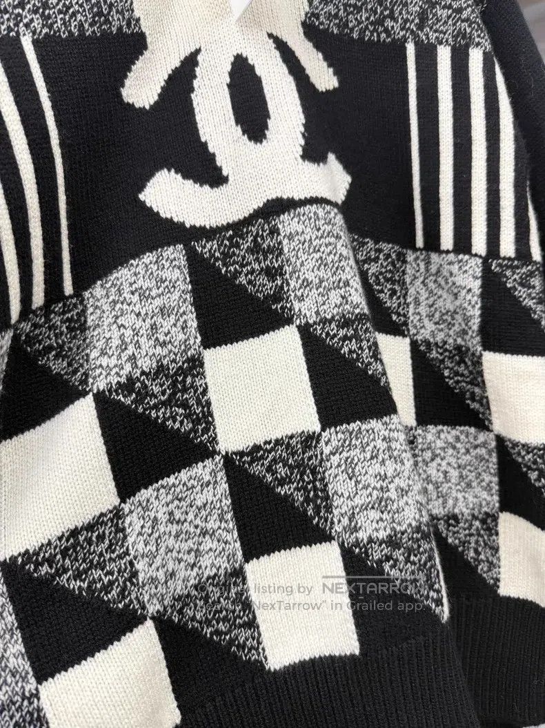 Chanel Chanel Ski series big logo black and white checkered sweat Size XS / US 0-2 / IT 36-38 - 2 Thumbnail
