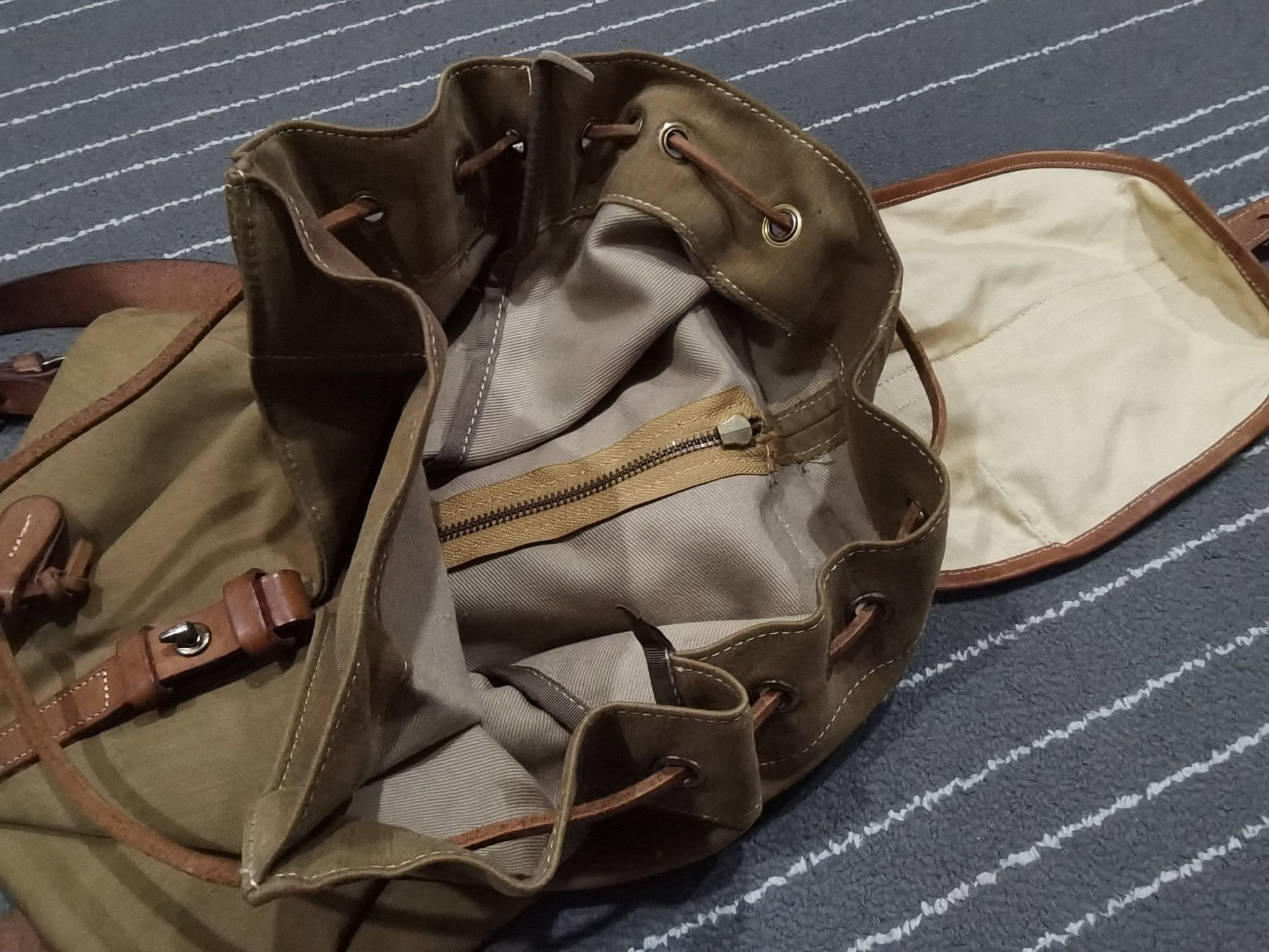Japanese Brand Sazaby japan cotton + leather bag handmade Size ONE SIZE - 11 Thumbnail