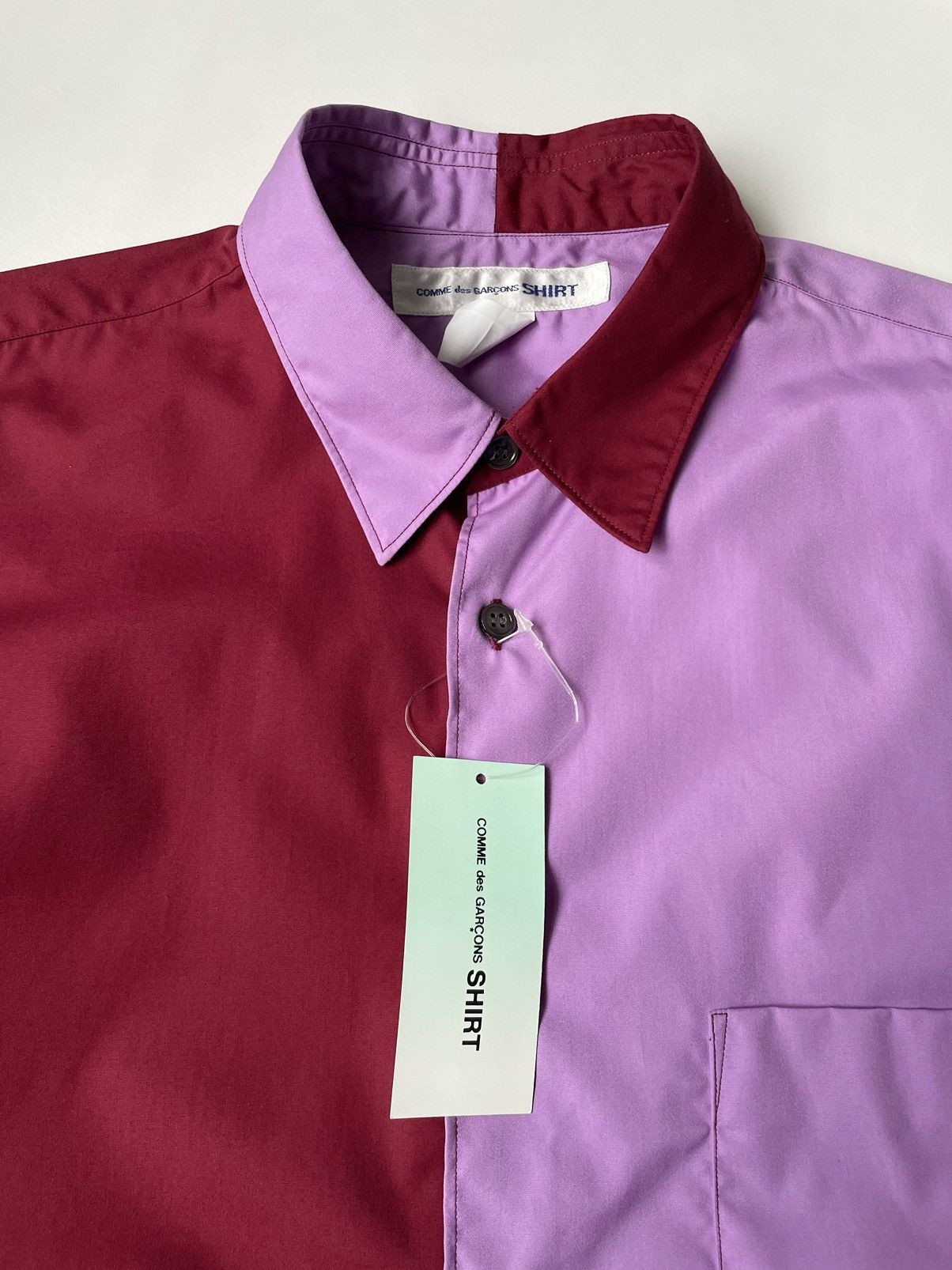 Comme des Garcons Violet + Burgundy Colour Block Shirt Size US M / EU 48-50 / 2 - 3 Thumbnail