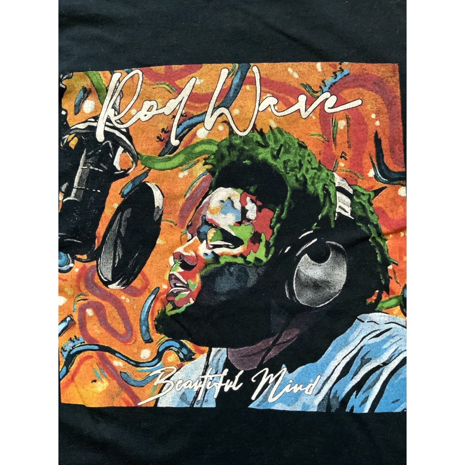 Fruit Of The Loom VINTAGE Rod Wave Beautiful Mind 2022 Tour T-Shirt MD Men M Black Concert T-Shirt Size US M / EU 48-50 / 2 - 5 Thumbnail