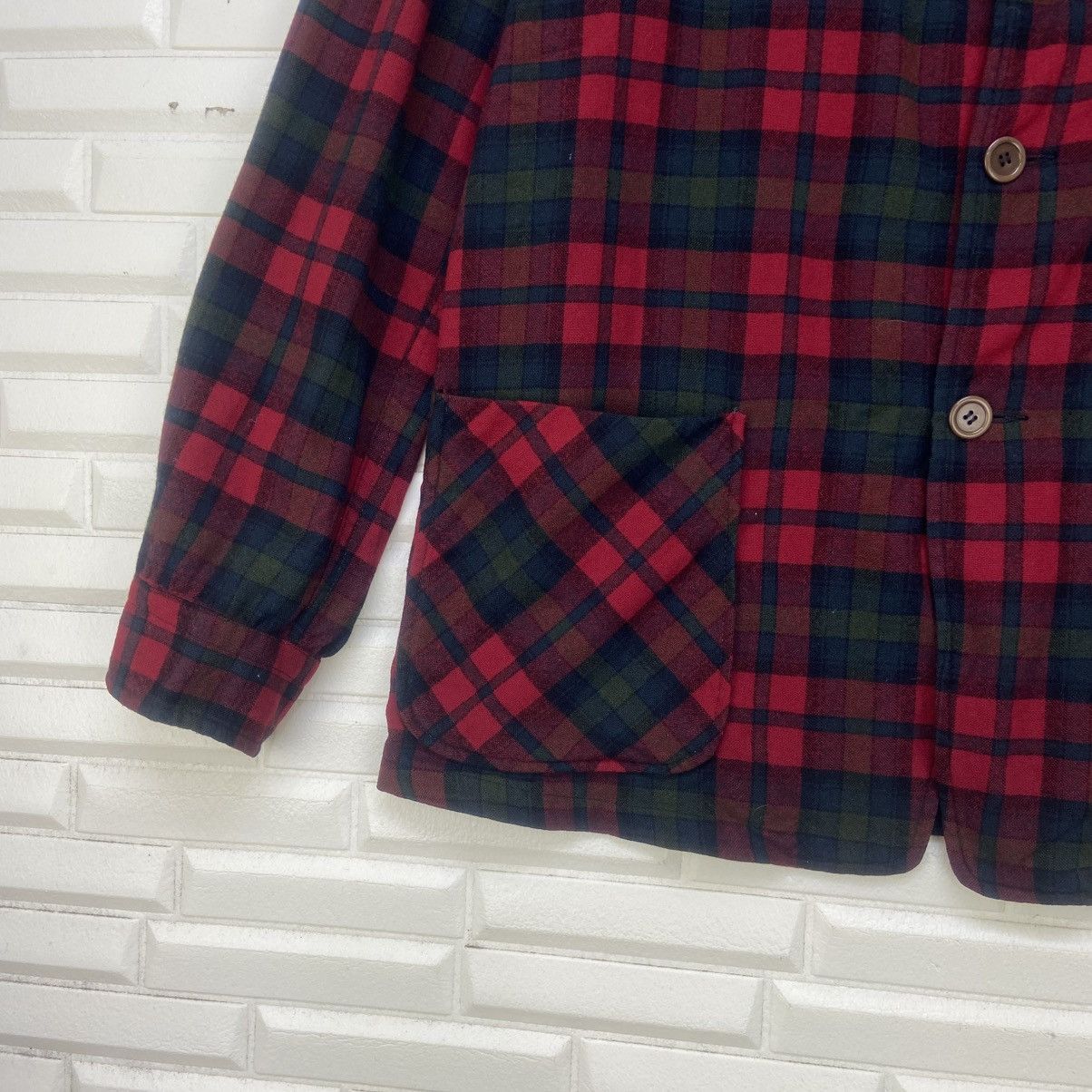 Pendleton Vintage Pendleton Red Checked Tartan Pure Virgin Wool Coat Size US L / EU 52-54 / 3 - 8 Thumbnail