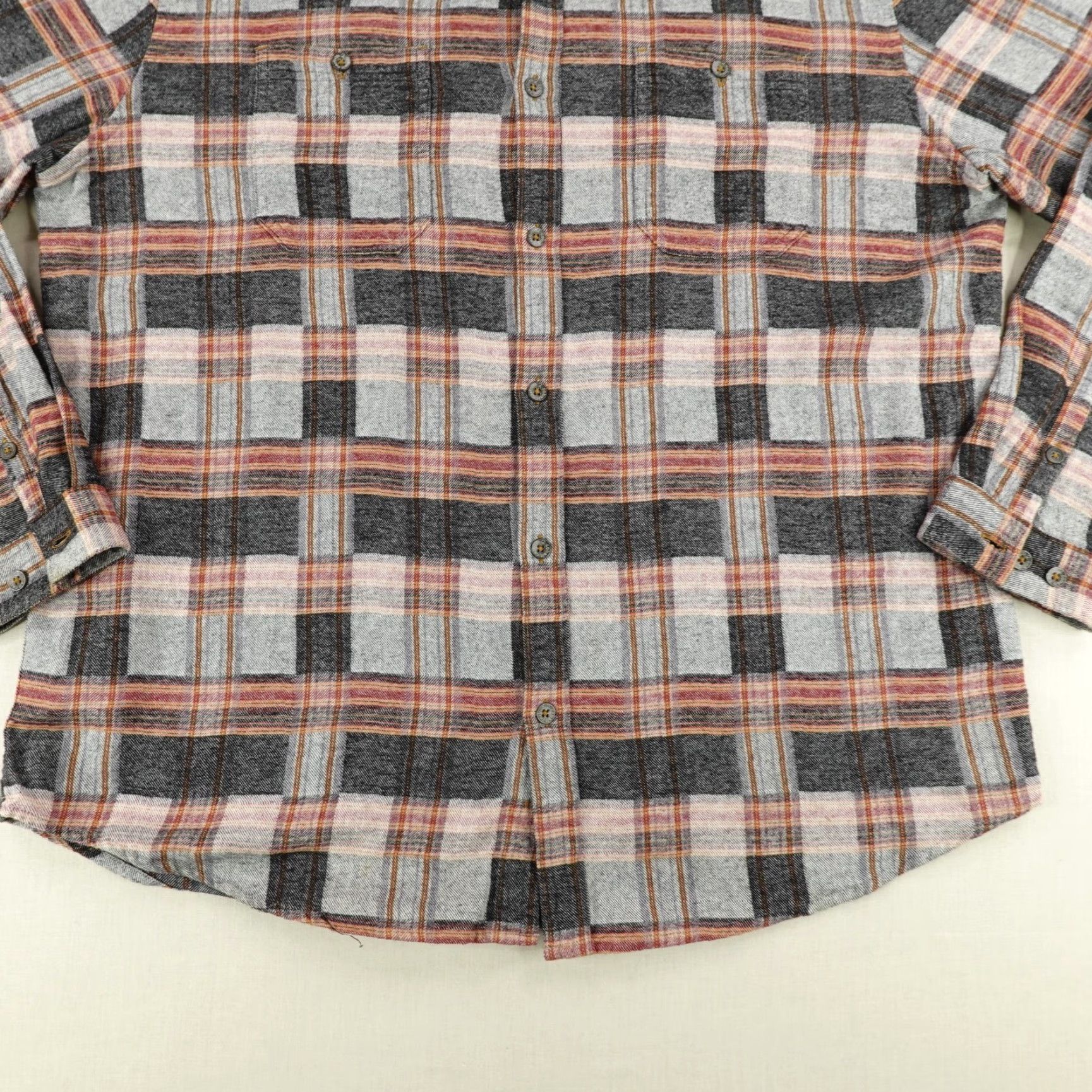 Carbon2Cobalt VINTAGE Carbon 2 Cobalt Men's Flannel Shirt Casual Workwear Outdoor Long Sleeve Cotton Gray Plaid Large Size US L / EU 52-54 / 3 - 4 Thumbnail