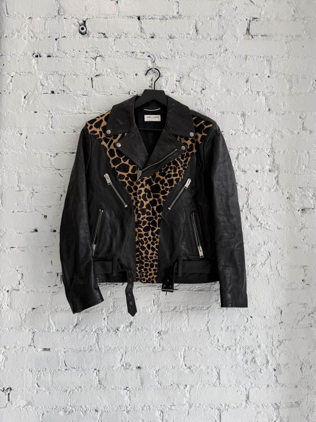 Saint Laurent Paris F/W 2014 SAINT LAURENT RUNWAY LEOPARD FUR LEATHER JACKET Size US M / EU 48-50 / 2 - 1 Thumbnail