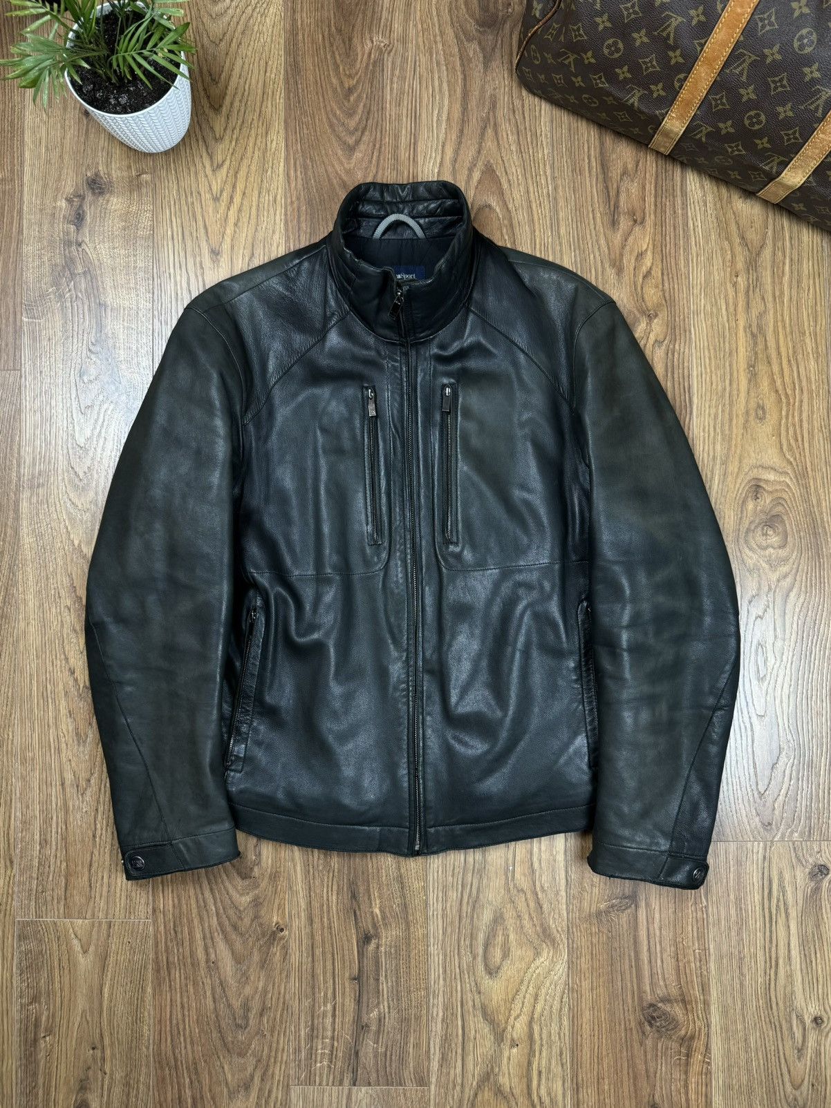Ermenegildo Zegna Leather jacket Zegna Sport original luxury streetwear item Size US L / EU 52-54 / 3 - 1 Thumbnail