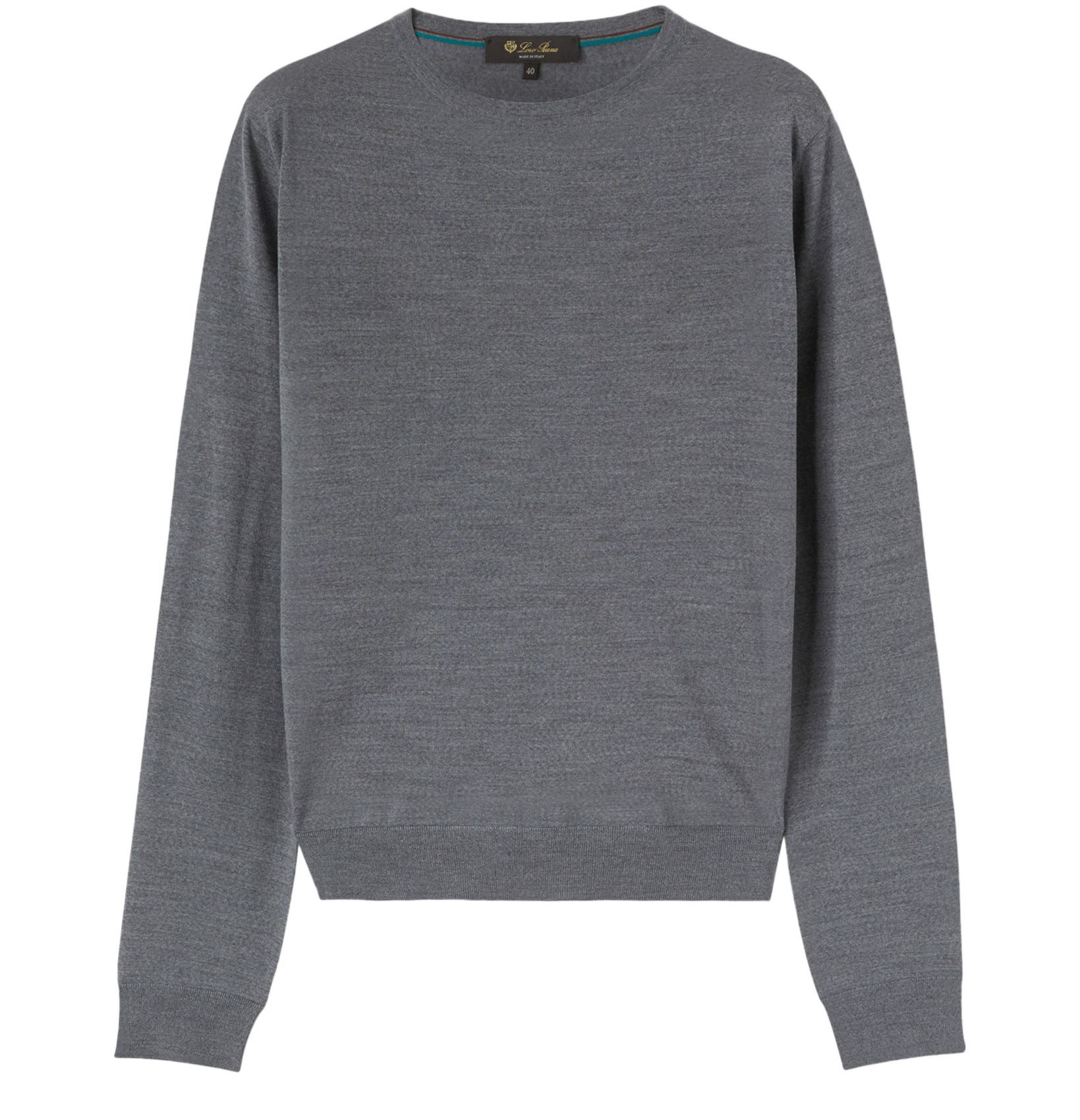 Loro Piana o1w1db10724 Valsesia Crew Neck Sweater in Grey Size L / US 10 / IT 46 - 1 Thumbnail