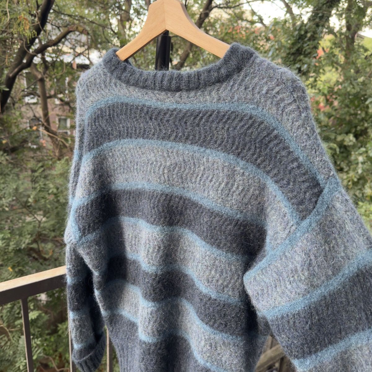 Ermenegildo Zegna Vintage Zegna Blue Mohair Sweater ERD Grunge Faded Size US XL / EU 56 / 4 - 6 Thumbnail