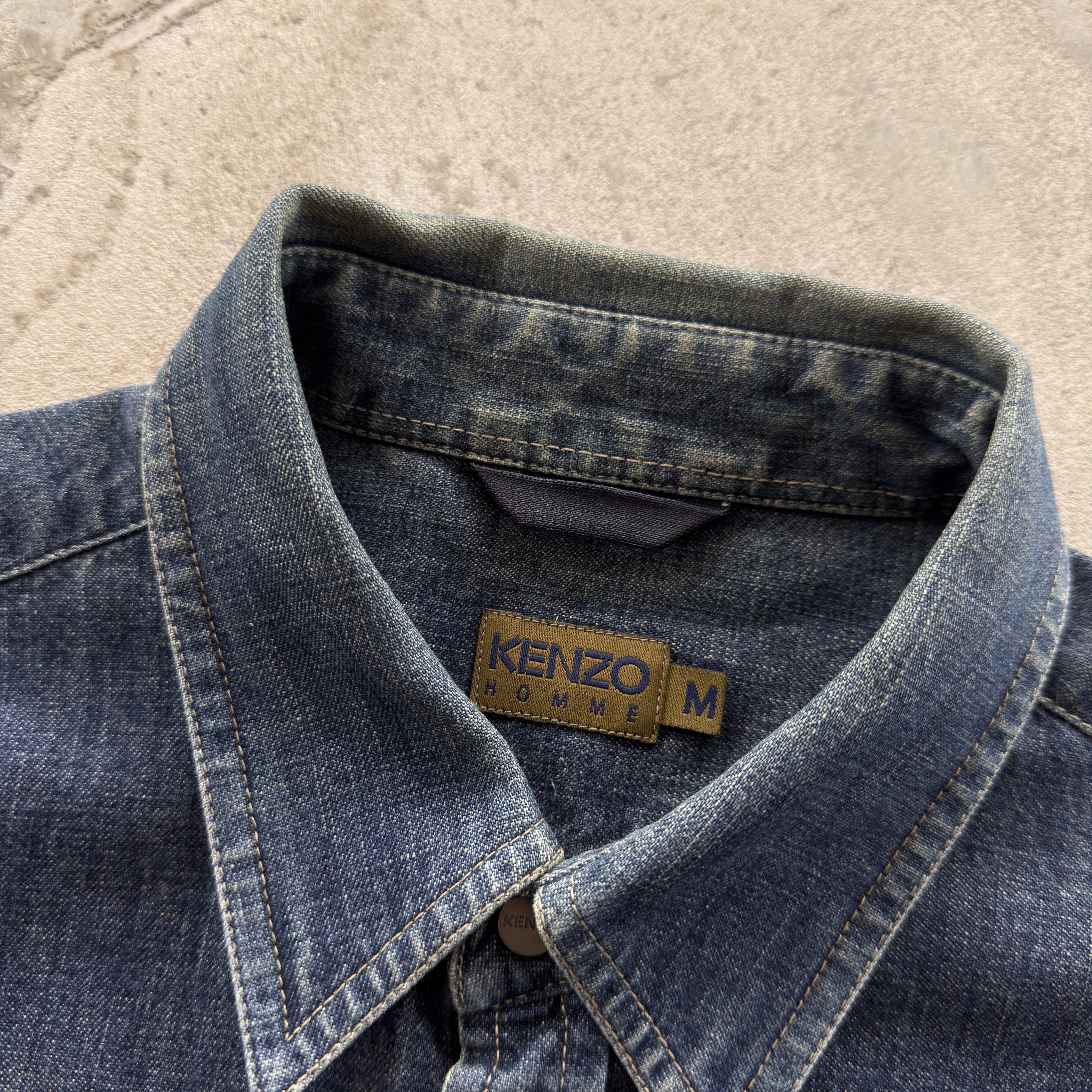 Kenzo Vintage Kenzo Homme Vintage Denim Shirt Blue Indigo Archive Size US M / EU 48-50 / 2 - 6 Thumbnail