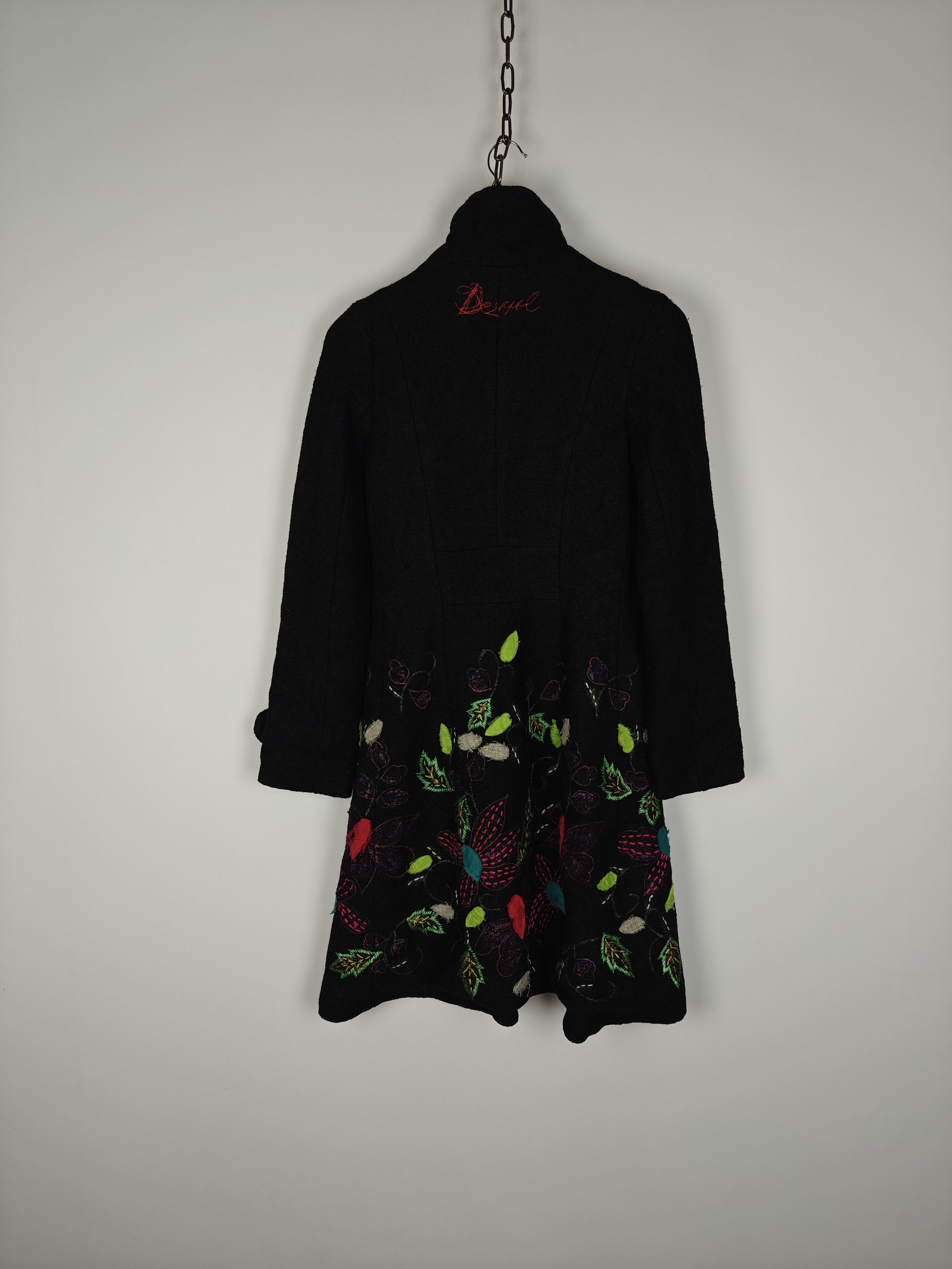 Desigual Desigual Coat Jacket Button Floral Black size 36 Size S / US 4 / IT 40 - 7 Thumbnail