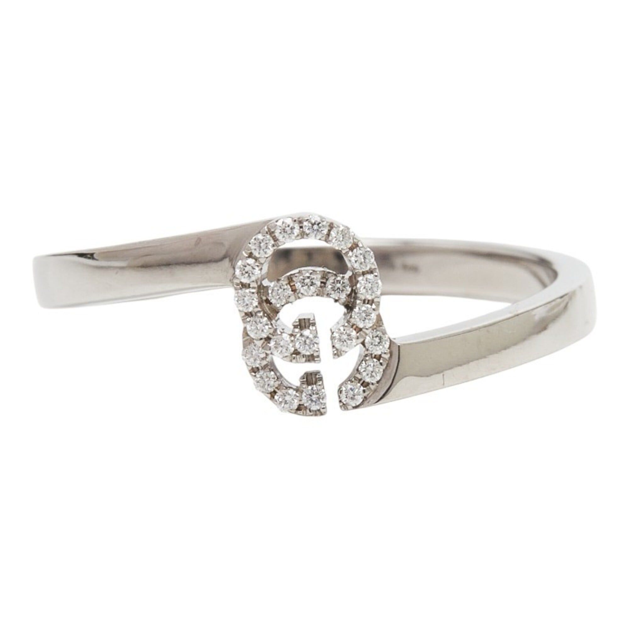 Gucci Gucci GG Running Ring, Size 13, 18KWG White Gold, Diamond, Au 750, Women's, GUCCI Size ONE SIZE - 1 Thumbnail