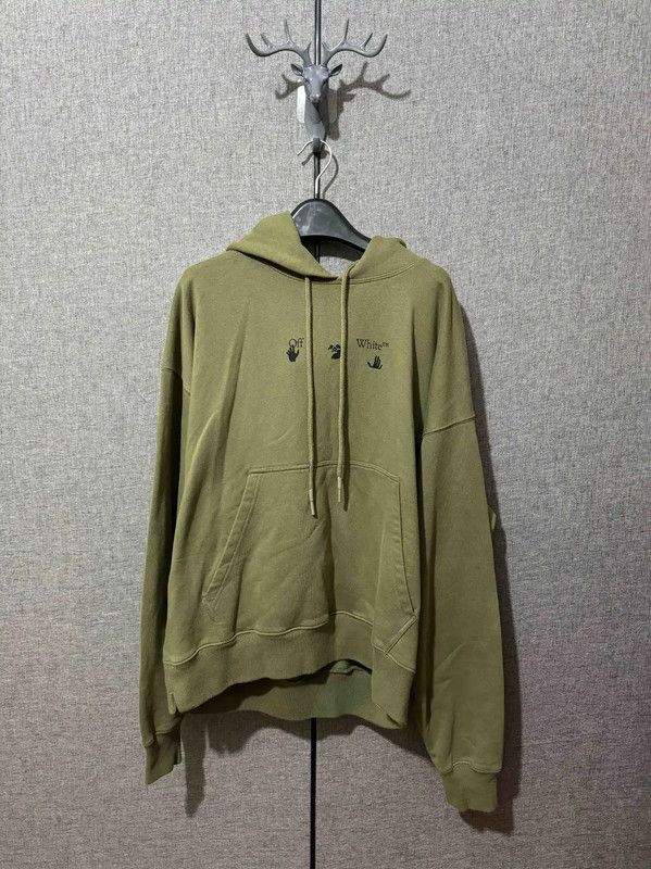 Off-White Off-White Men's Hoodie in Olive Green 0089 Size US S / EU 44-46 / 1 - 1 Thumbnail