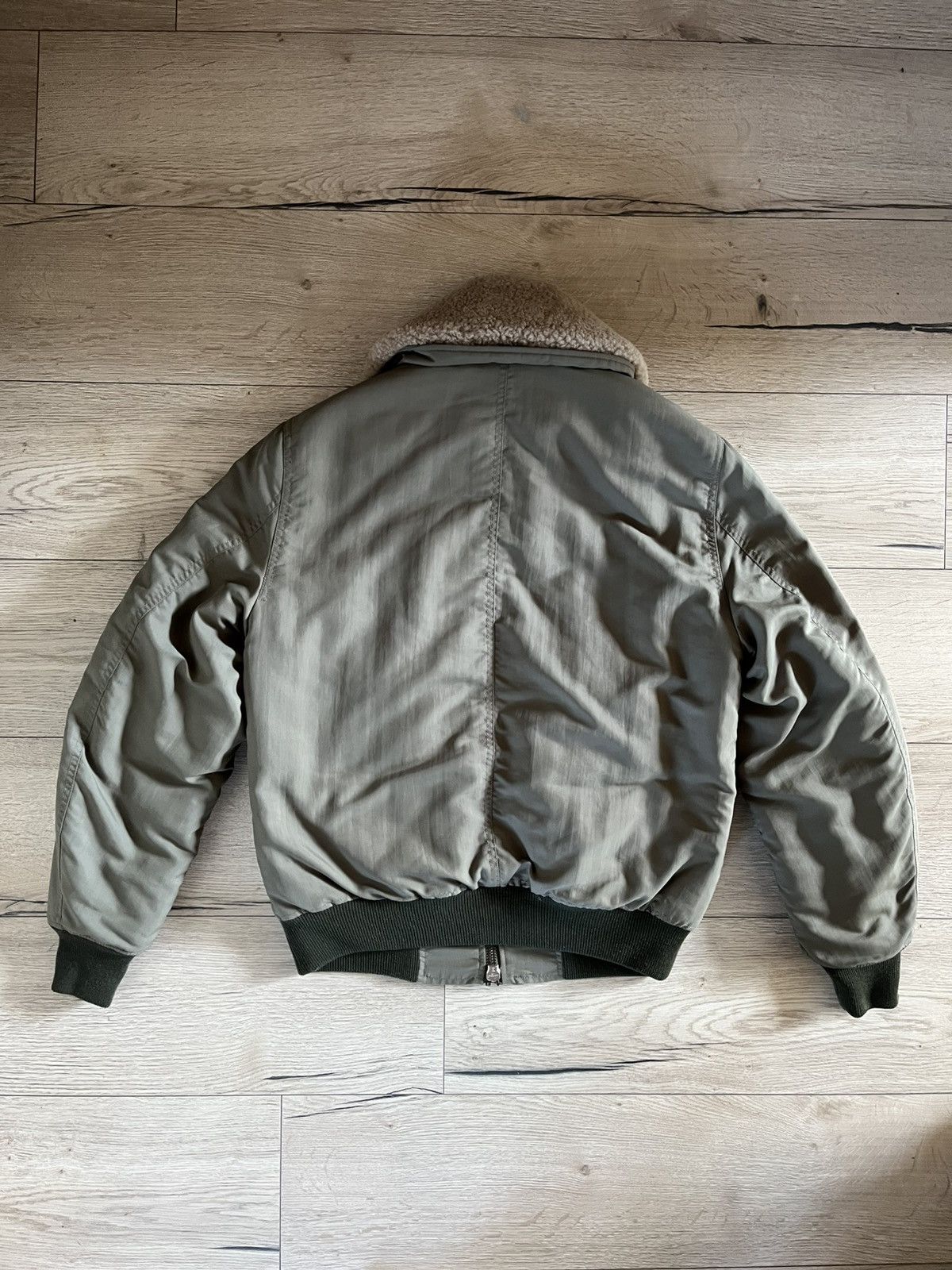 Acne Studios Flight AW10 green bomber jacket shearling colar