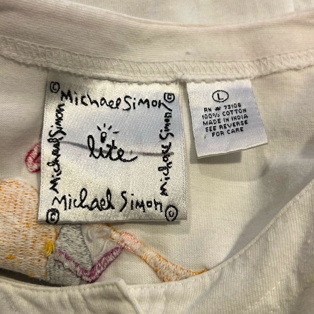 Vintage VINTAGE Michael Simon Cardigan Embroidered Angels Playing Trumpets Size L Women Sweater White Christmas Angels Mens? Girls? Wait. Size L / US 10 / IT 46 - 7 Thumbnail
