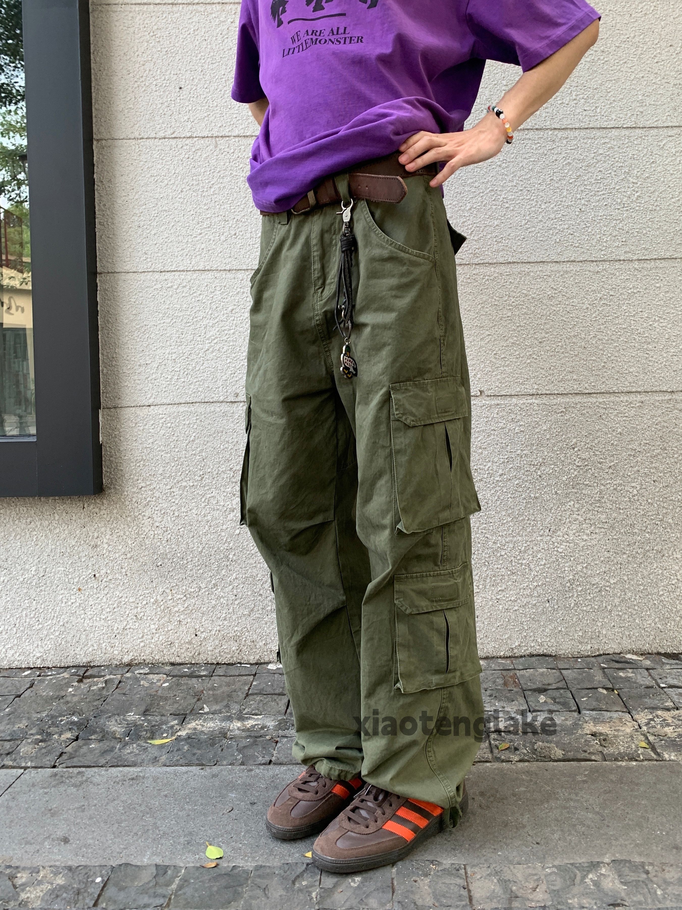 Designer × Japanese Brand × Vintage washed faded cleanfit loose baggy double cargo pants Size US 34 / EU 50 - 2 Thumbnail