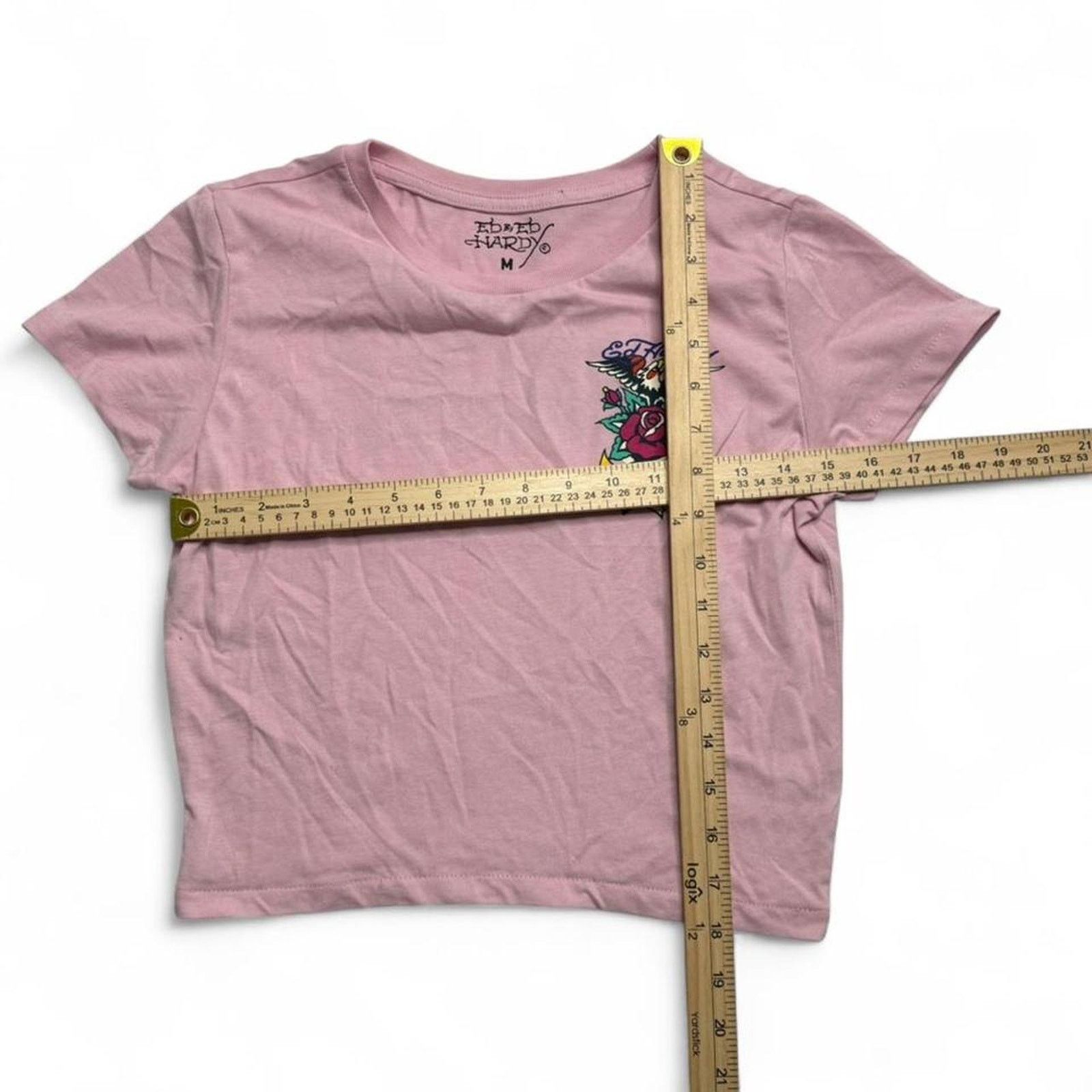 Ed Hardy Ed Hardy pink baby tee graphic design Size M alternative Size M / US 6-8 / IT 42-44 - 5 Thumbnail