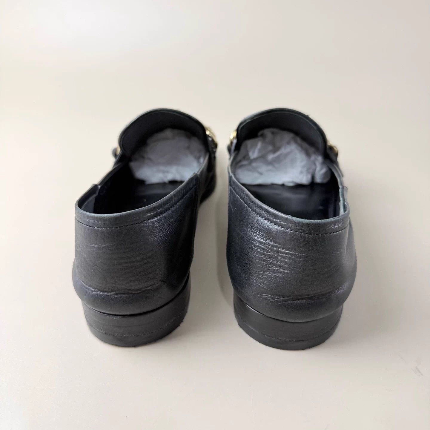 Louis Vuitton LV Black Gold Chain Logo Loafer 37 95 New YLP4642 Size US 6 / IT 36 - 3 Thumbnail