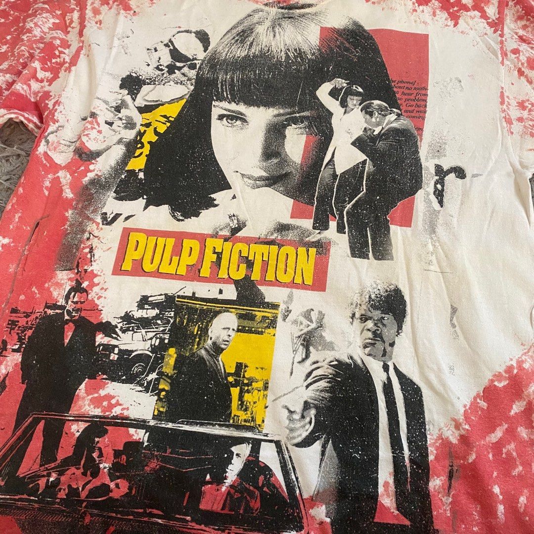 Vintage RARE PULP FICTION Vintage Movie Tie Dye Full Print Tshirt Size US L / EU 52-54 / 3 - 3 Thumbnail