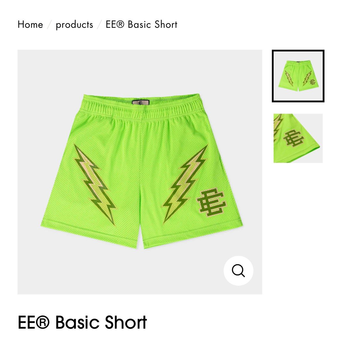 Eric Emanuel Eric Emanuel Gecko green EE lightning bolt shorts medium ...