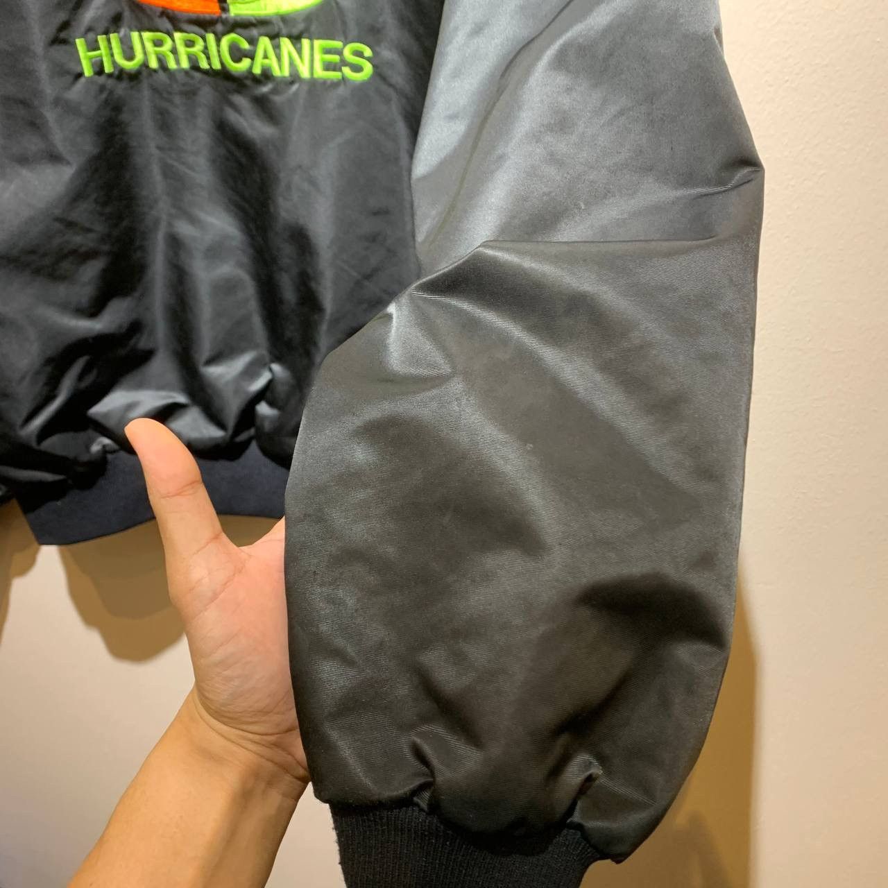 Vintage 🔥 Vintage 90s Miami Hurricanes by Stitch Count Satin Jacket Size US XL / EU 56 / 4 - 7 Thumbnail
