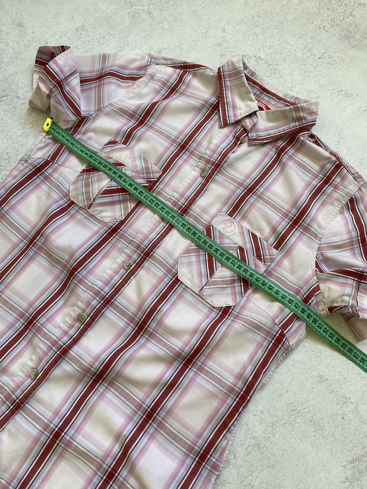 Fjallraven Fjall Raven Womens Pink Button Up Short Sleeve Check Shirt Size M / US 6-8 / IT 42-44 - 15 Thumbnail