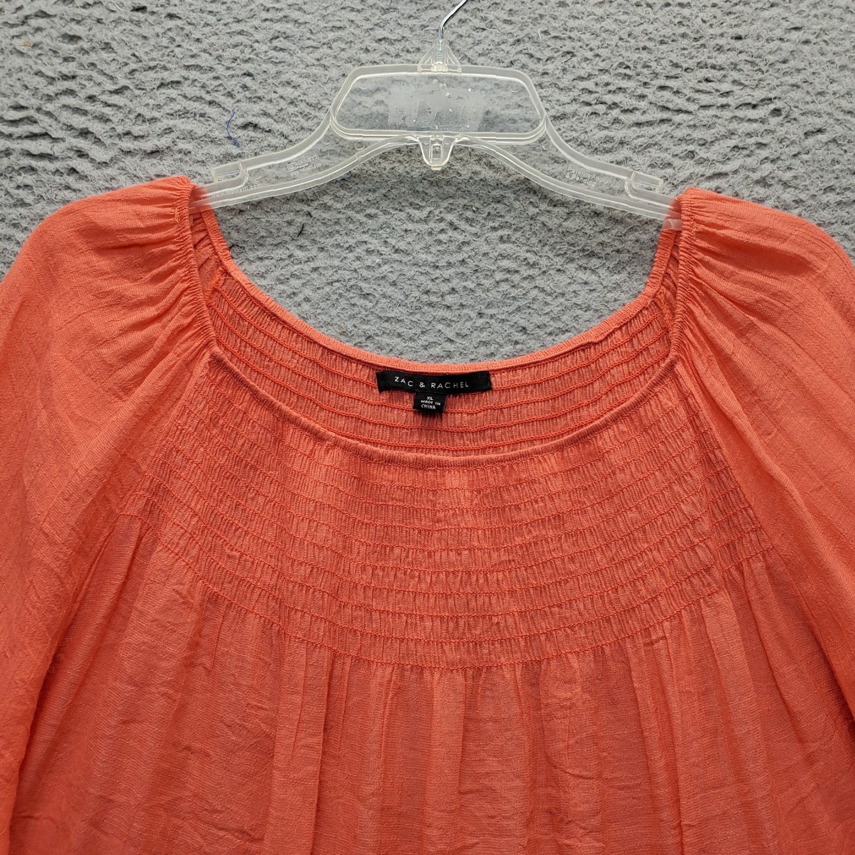 Vintage Zac & Rachel Wool Boho Blouse Top Womens XL Orange Flutter Sleeve Smocked Detail Blouse Size XL / US 12-14 / IT 48-50 - 7 Thumbnail