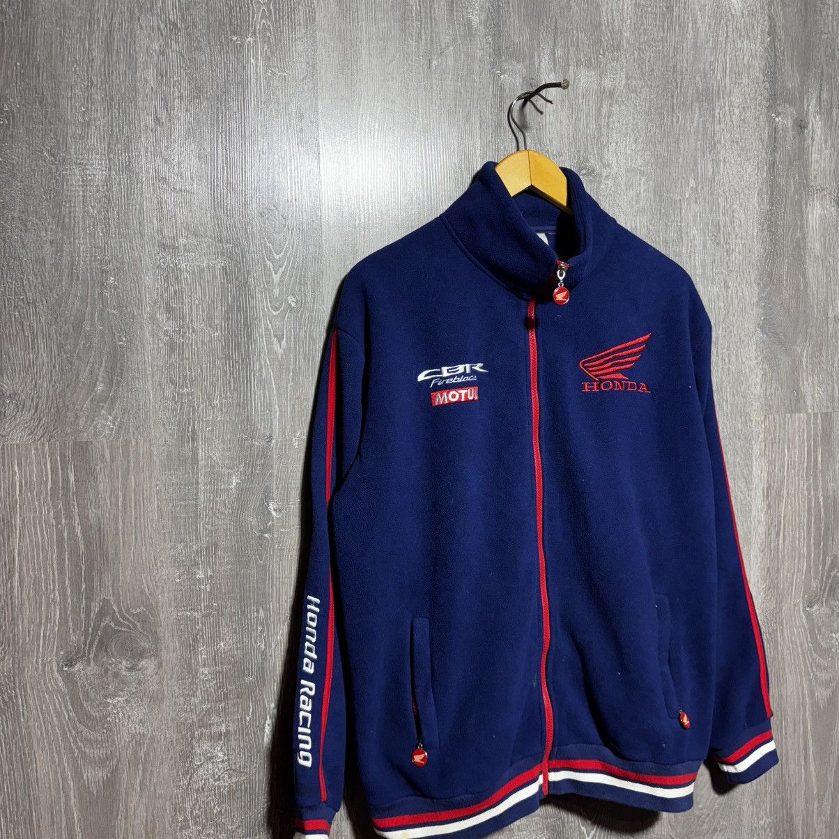 Honda Vintage 90s Honda Racing Fleece Navy Jacket Zip Motul Y2K Size US XL / EU 56 / 4 - 2 Thumbnail