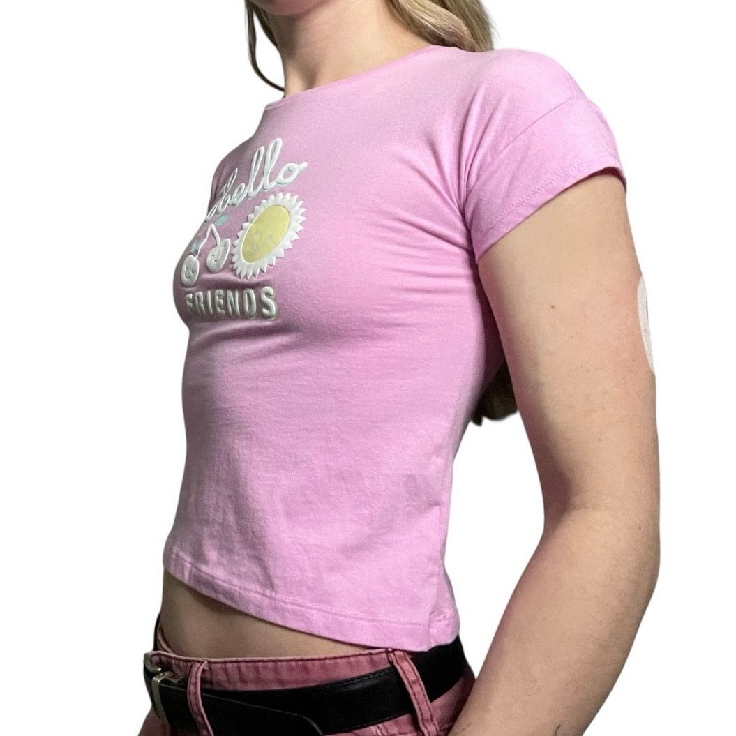Other 365 Kids Pink Hello Friends Girls Graphic Tee Size XS / US 0-2 / IT 36-38 - 2 Thumbnail
