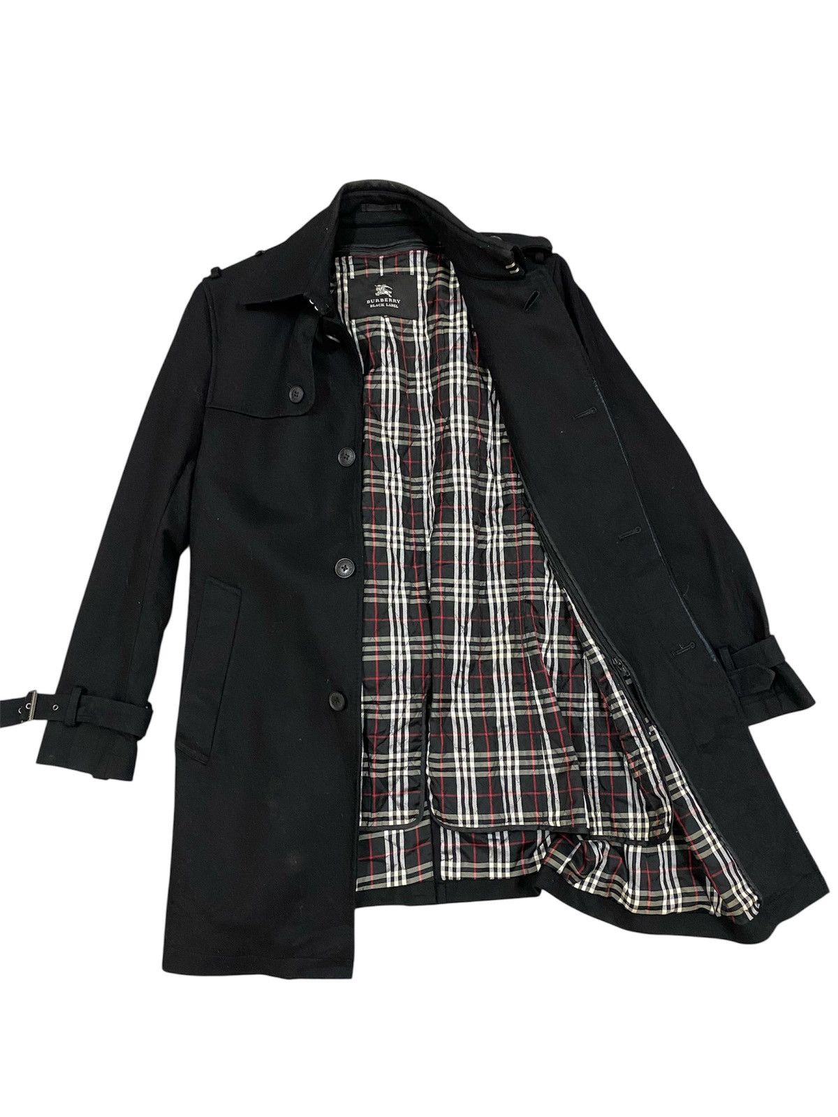 Burberry Burberry Black Label Wool Coat Heavy Jacket Belting Black Size US M / EU 48-50 / 2 - 1 Thumbnail
