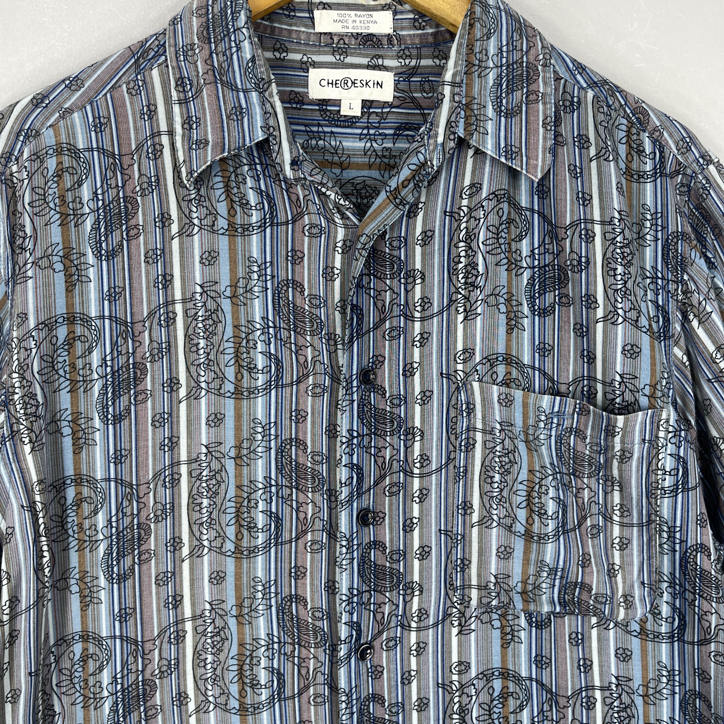 Vintage Vintage CHERESKIN Paisley Floral Motive Hawaii Shirt Size US L / EU 52-54 / 3 - 2 Thumbnail