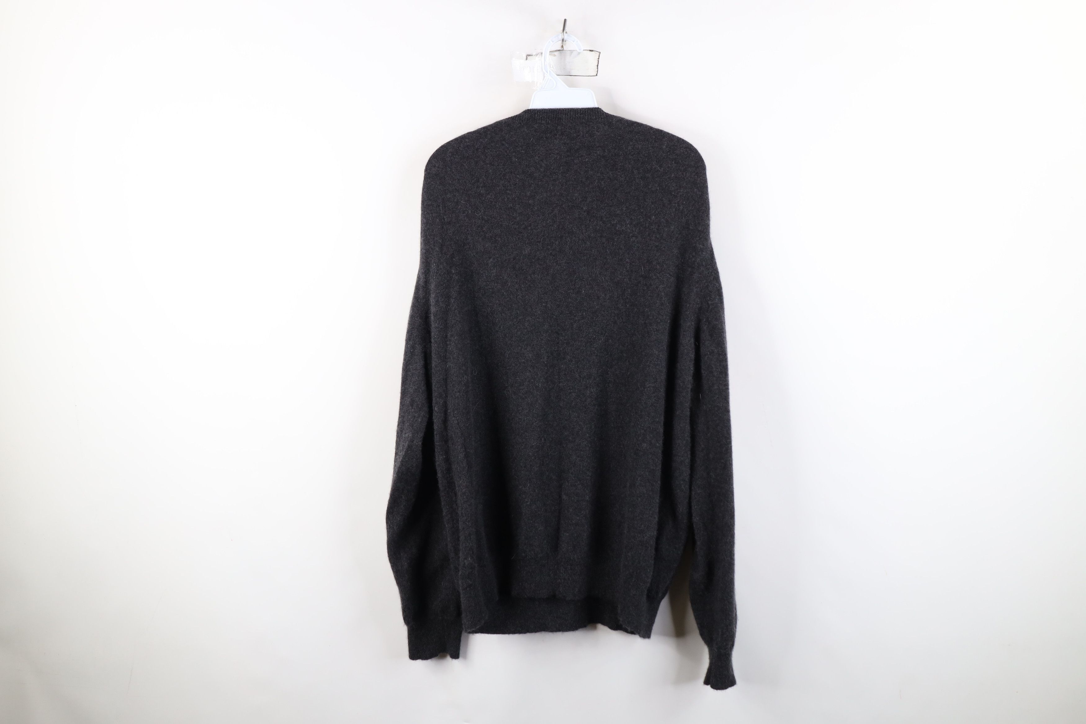 Vintage Streetwear Soft Cashmere Knit V-Neck Sweater Charcoal Gray Size US XL / EU 56 / 4 - 6 Thumbnail