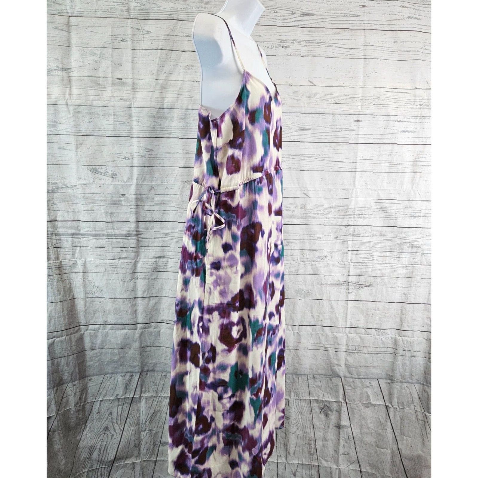 Vintage VINTAGE? No, not vintage. Universal Thread Womens Dress Sz Small Purple Teal Side Ties Pockets Sleeveless Size S / US 4 / IT 40 - 3 Thumbnail
