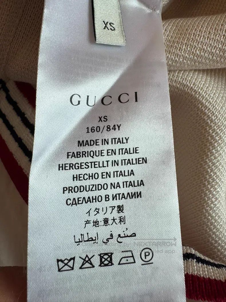 Gucci Gucci Beige, white, black and red webbing knitted cardigan Size XS / US 0-2 / IT 36-38 - 4 Thumbnail