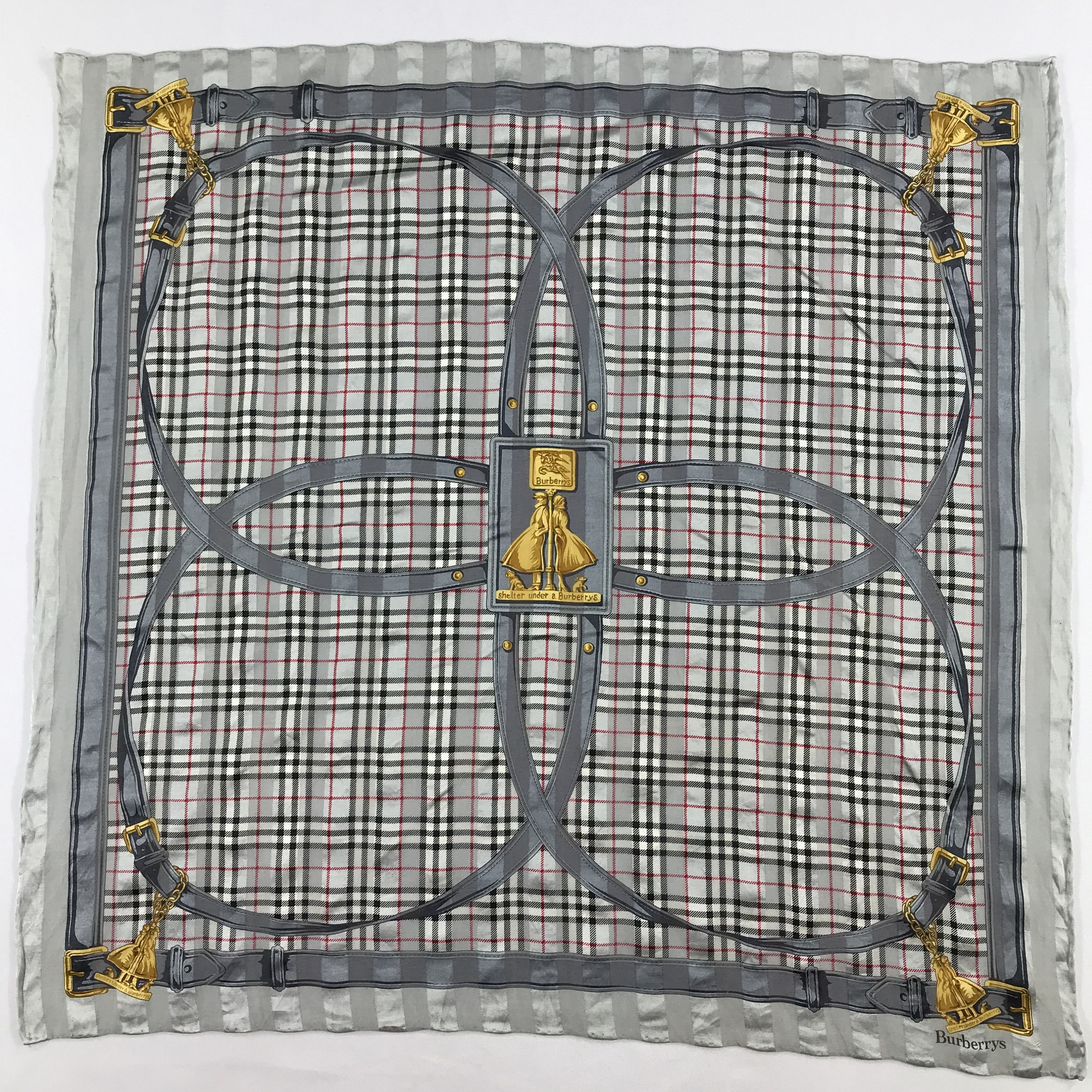 Burberry × Vintage Burberry Bandana / Handkerchief / Neckerchief - S2376 Size ONE SIZE - 1 Thumbnail