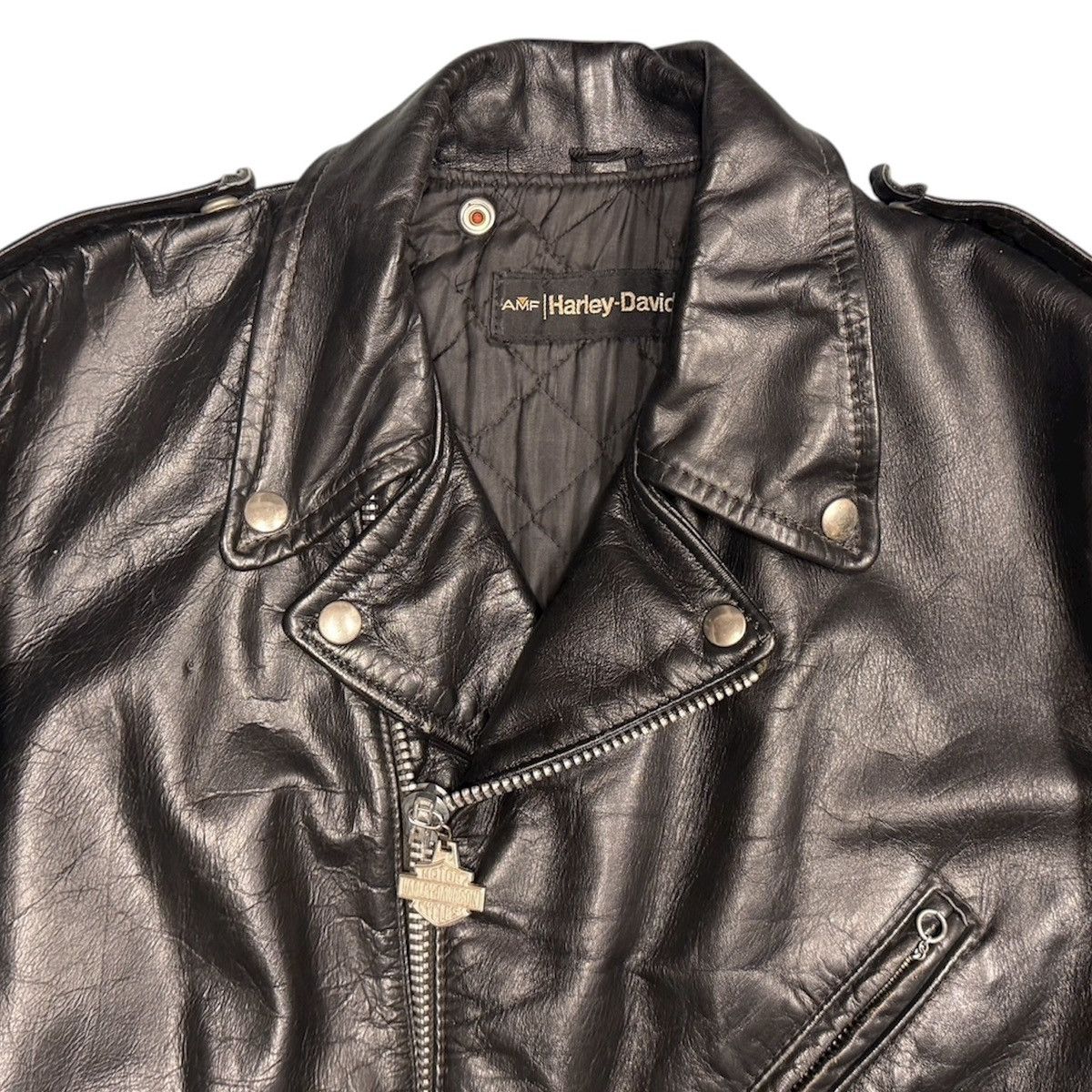 Harley Davidson 70s AMF HARLEY DAVIDSON Genuine Leather Jacket - Rockstar Size US M / EU 48-50 / 2 - 2 Thumbnail