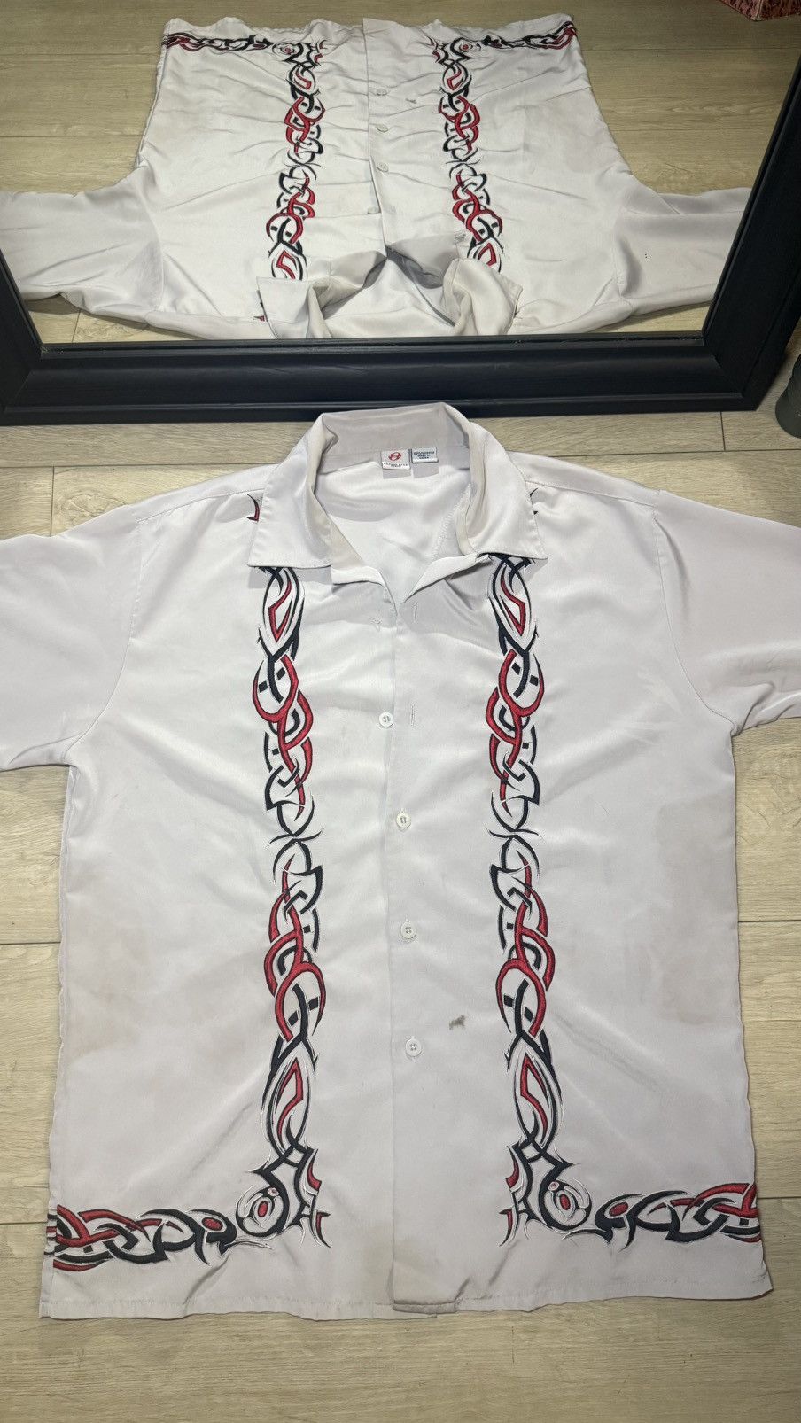 Anchor Blue Vintage / Y2K Anchor Blue Traditional Pattern Button Up Size US L / EU 52-54 / 3 - 1 Thumbnail