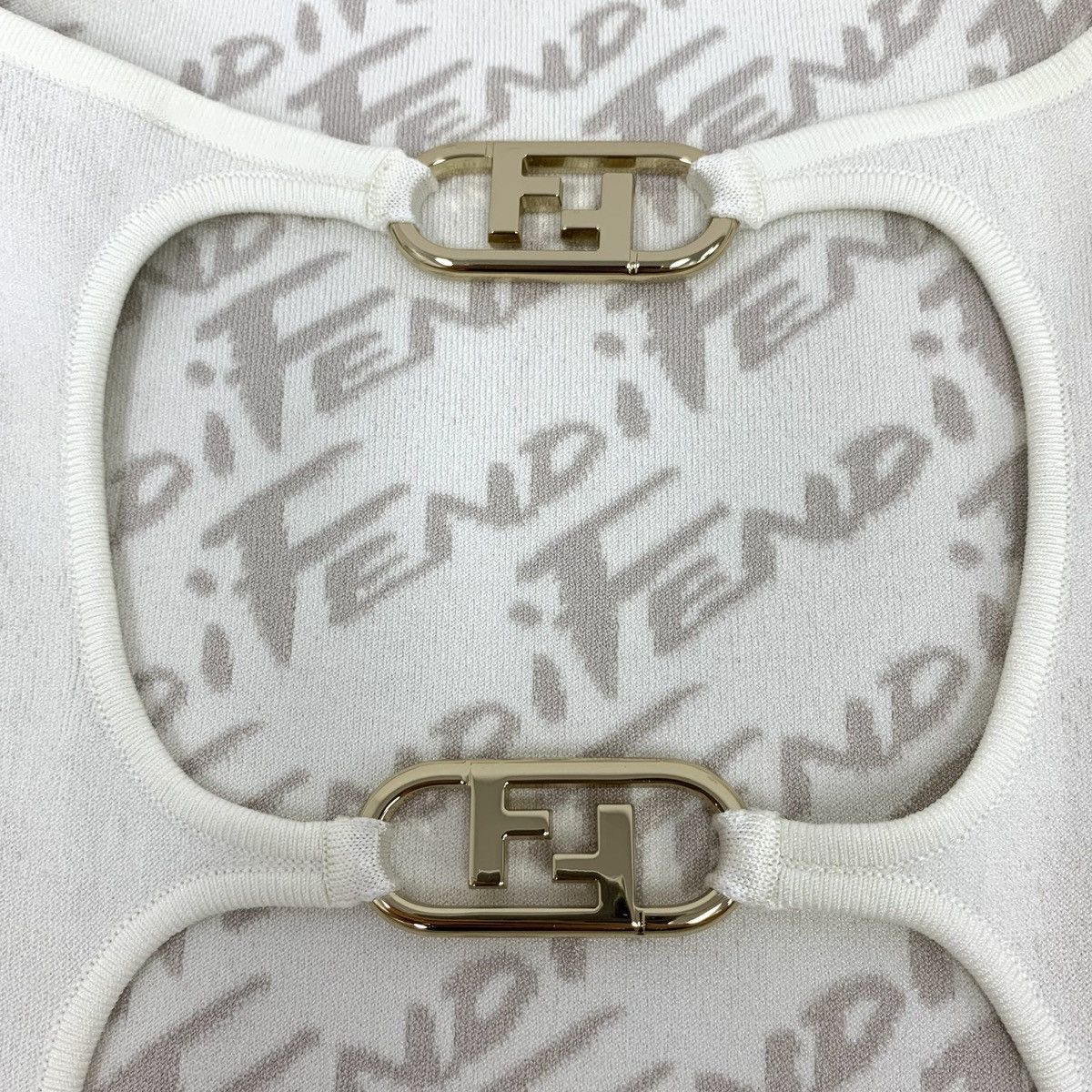 Fendi Fendi Off-white All-over Printed Inner Cami Dress K26WX Size XS / US 0-2 / IT 36-38 - 5 Thumbnail