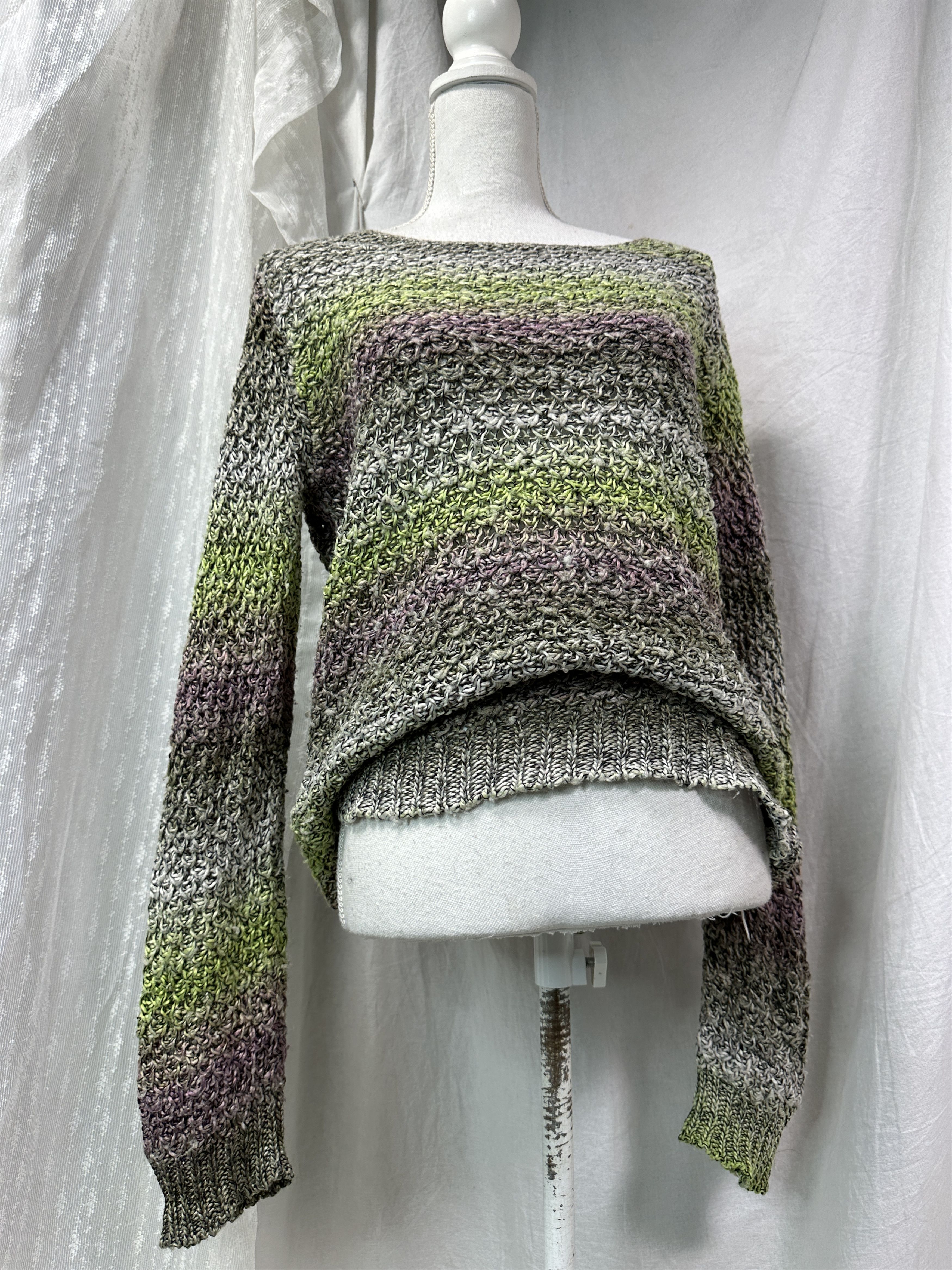 Vintage Vintage Cottage Striped Fairy Openwork Sweater Y2K Size M / US 6-8 / IT 42-44 - 1 Thumbnail